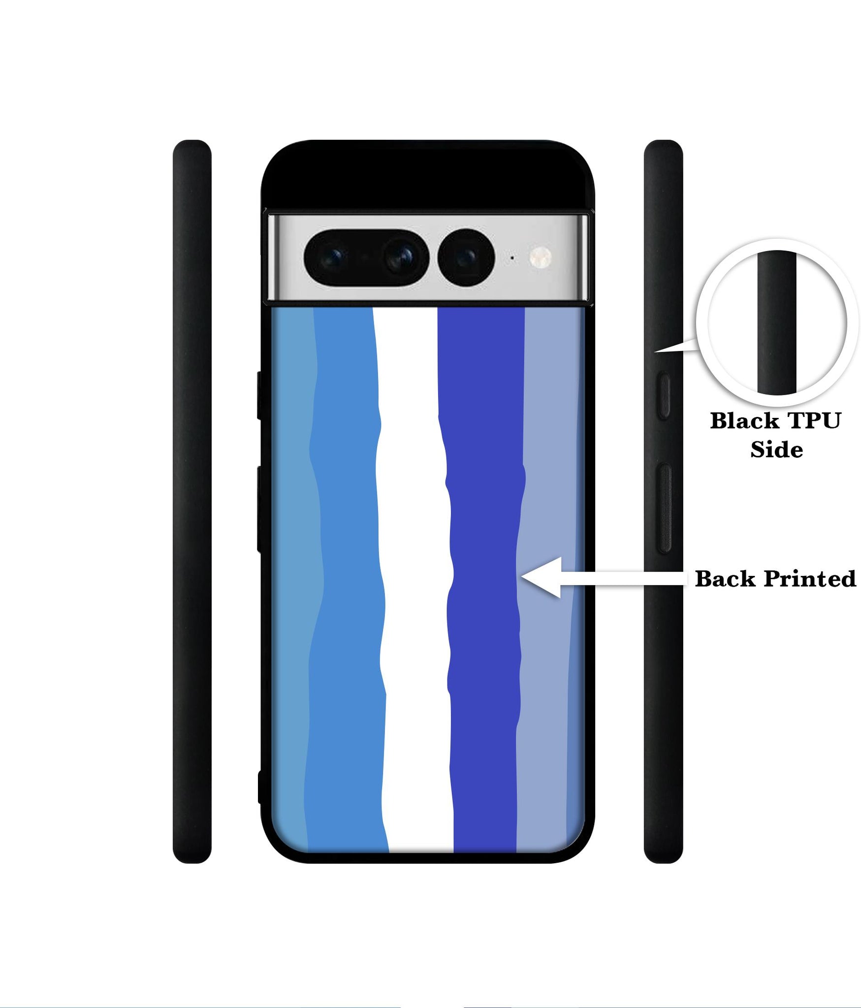 Blue Stripes Rainbow Designer 2D Printed Back Case Cover for Google Pixel 7 Pro 5G