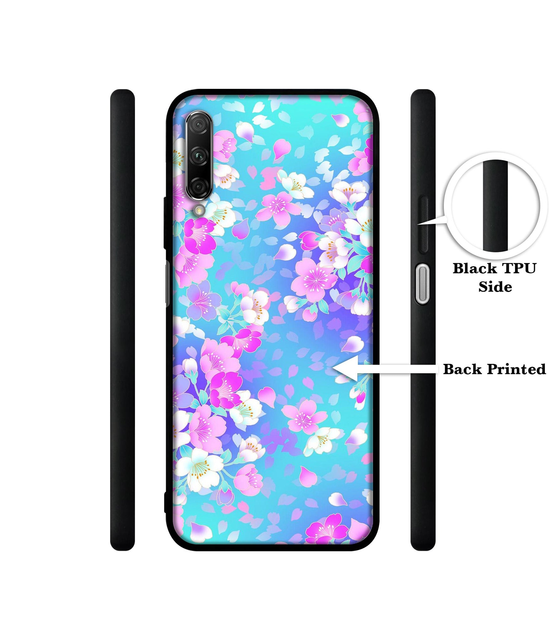 Floral Blue Pattern Designer 2D Printed Back Case Cover for Honor 9X Pro 4G / Huawei Y9 Prime 4G