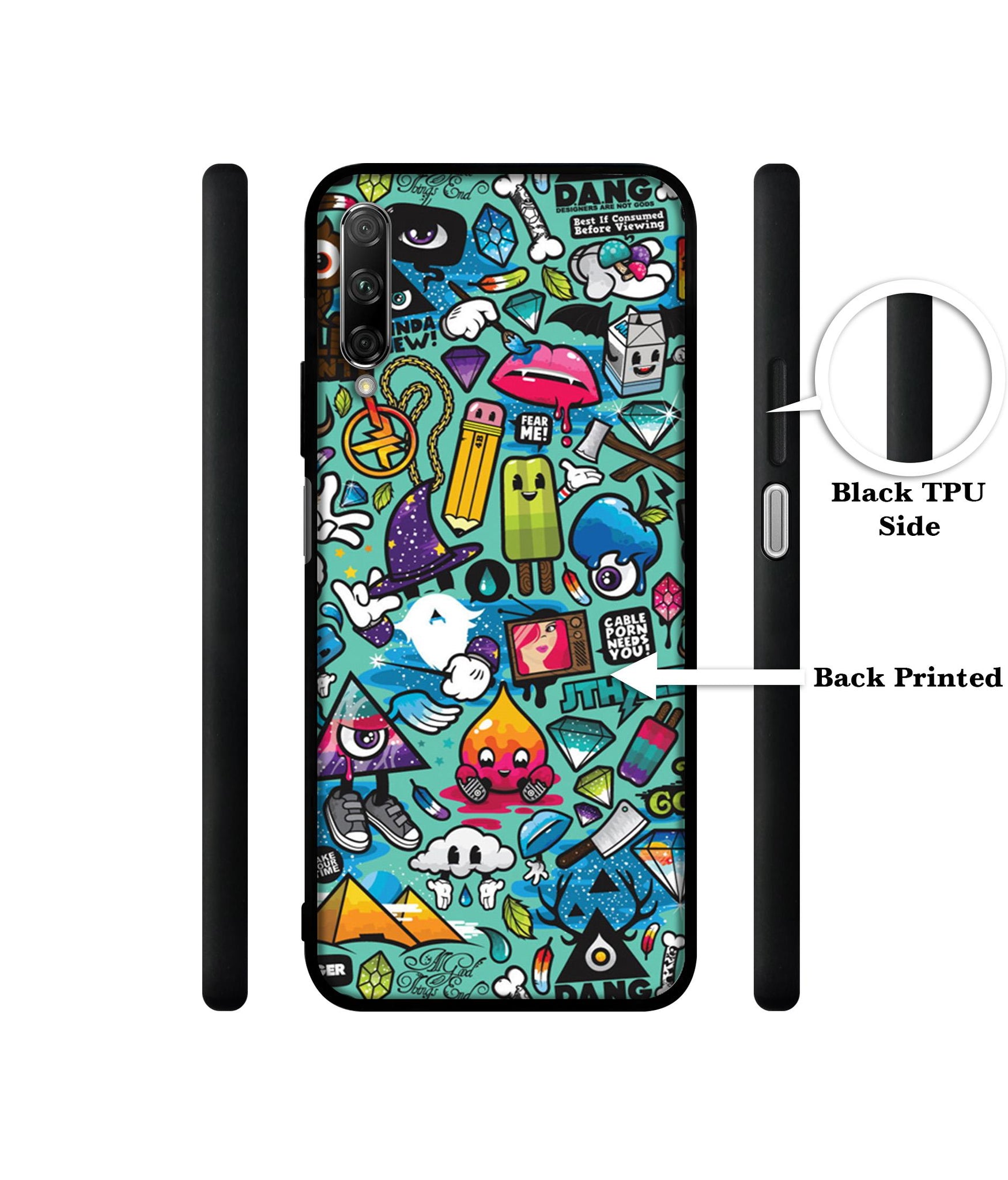 Crazy Designer 2D Printed Back Case Cover for Honor 9X Pro 4G / Huawei Y9 Prime 4G