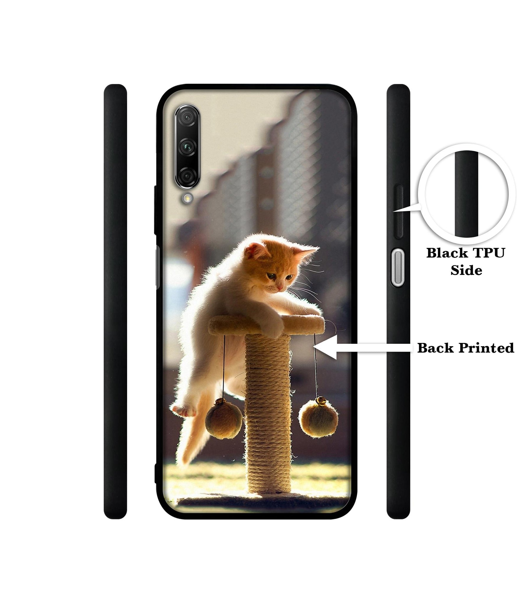 Cat Climbing Designer 2D Printed Back Case Cover for Honor 9X Pro 4G / Huawei Y9 Prime 4G