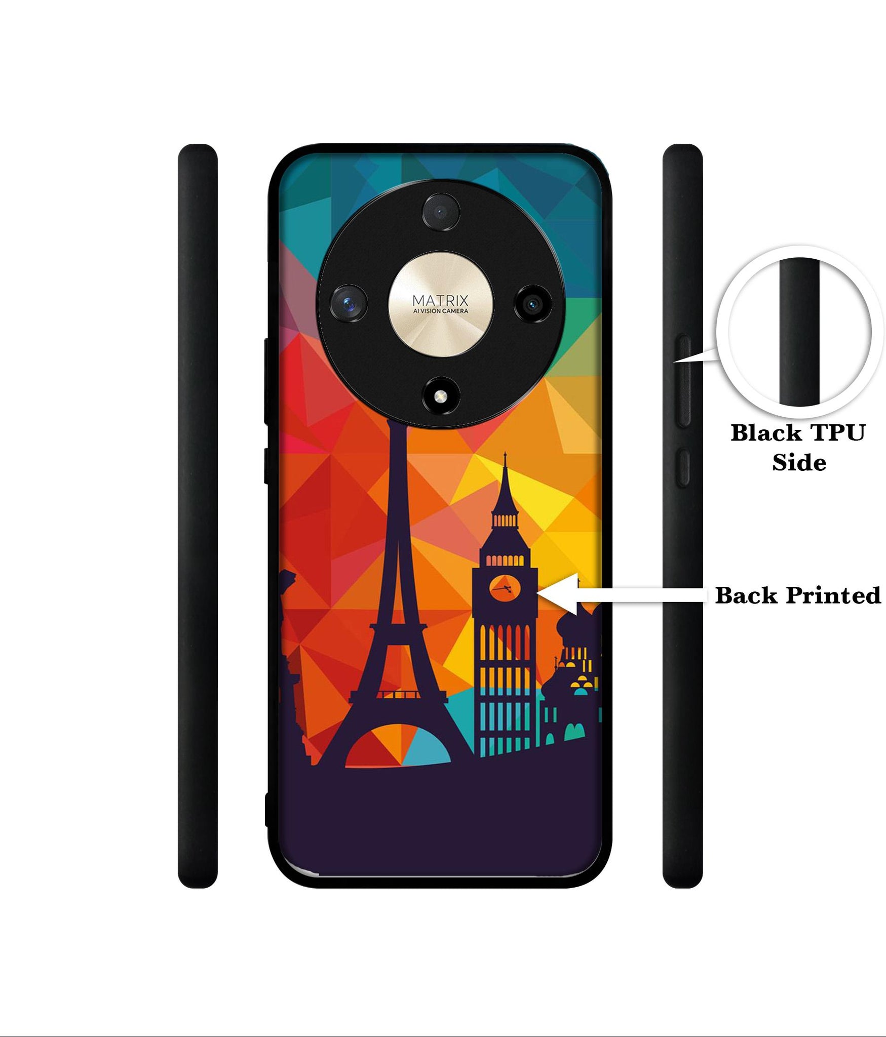 Colored Paris Designer 2D Printed Back Case Cover for Honor X9b 5G