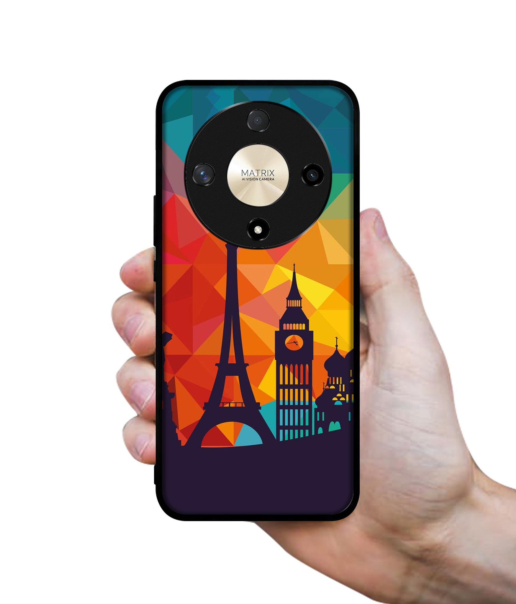 Colored Paris Designer 2D Printed Back Case Cover for Honor X9b 5G