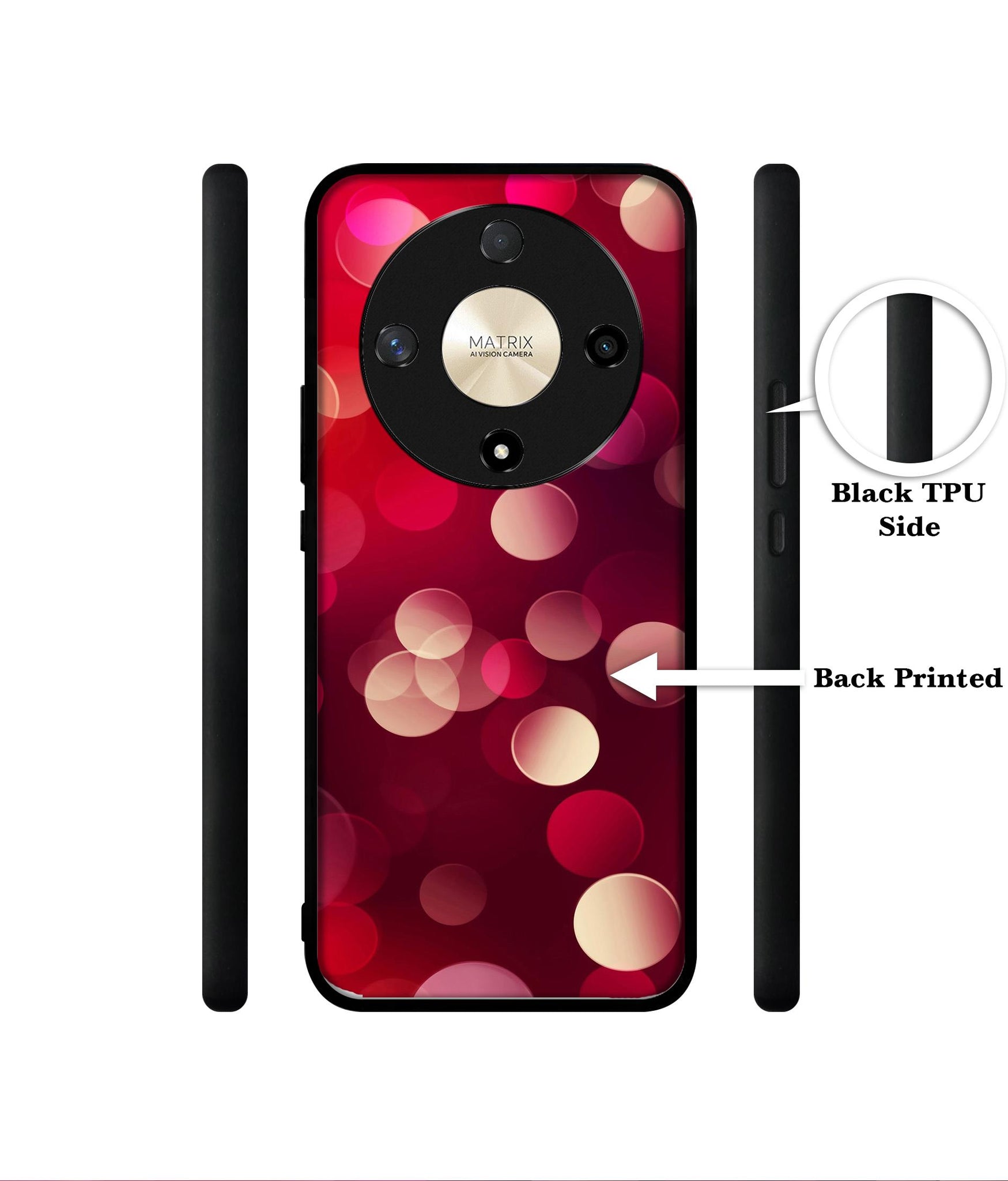 3D Circles Designer 2D Printed Back Case Cover for Honor X9b 5G