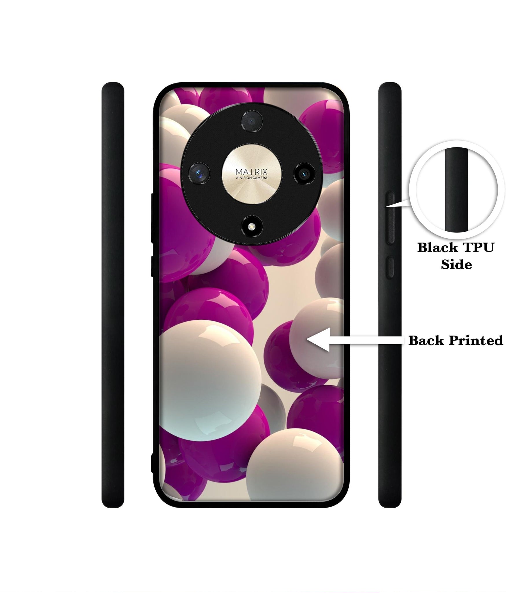 3D Balloons Designer 2D Printed Back Case Cover for Honor X9b 5G