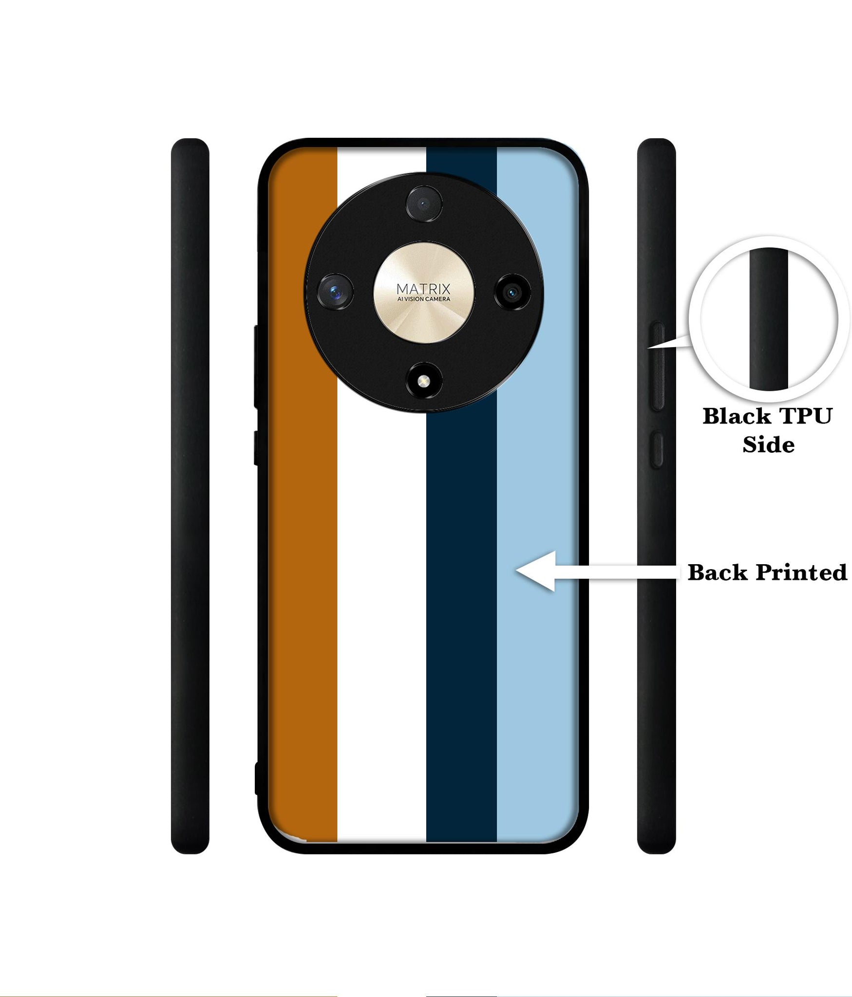 Color Stripes Designer 2D Printed Back Case Cover for Honor X9b 5G