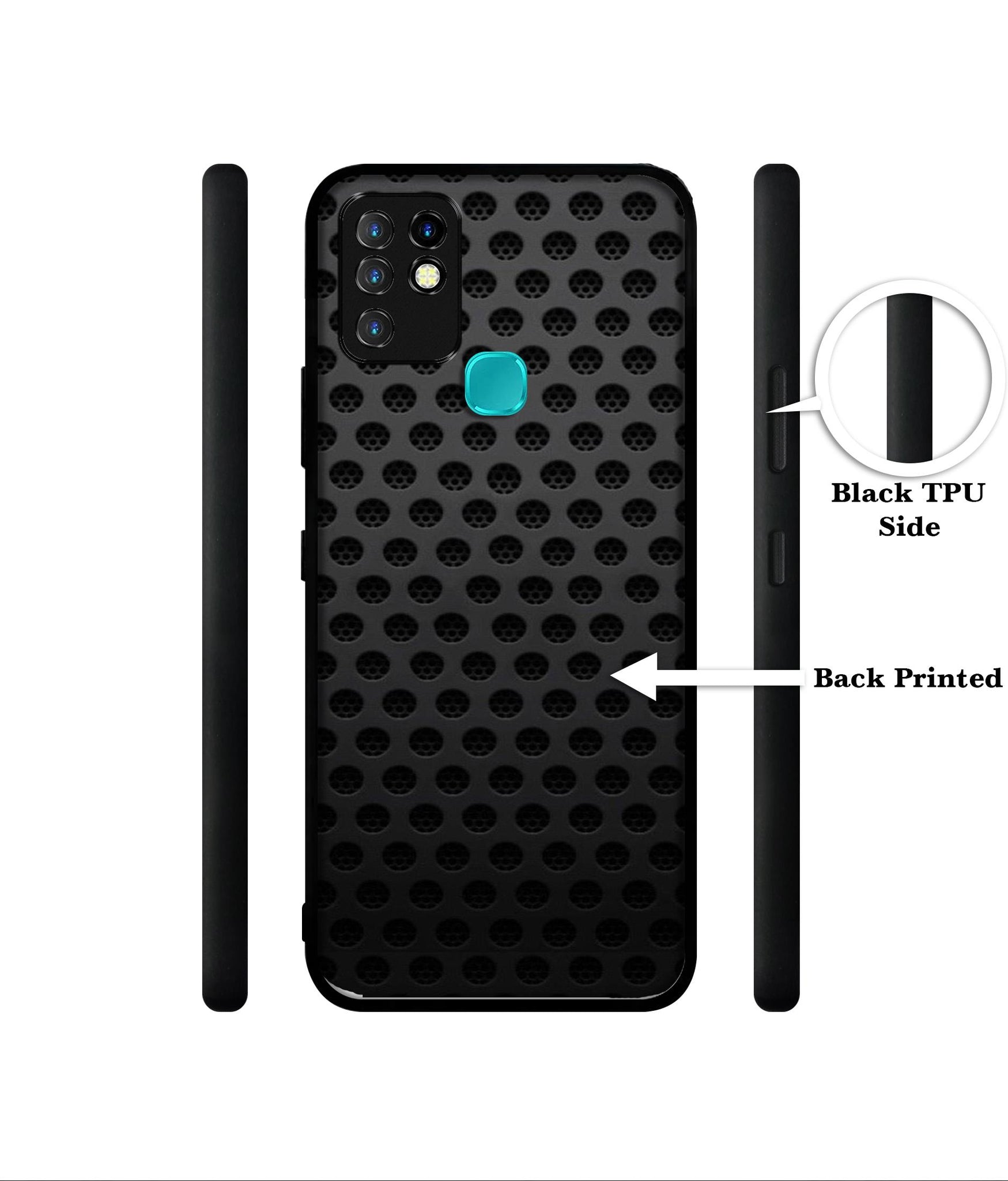 Black Circle Designer 2D Printed Back Case Cover for Infinix Hot 10 4G
