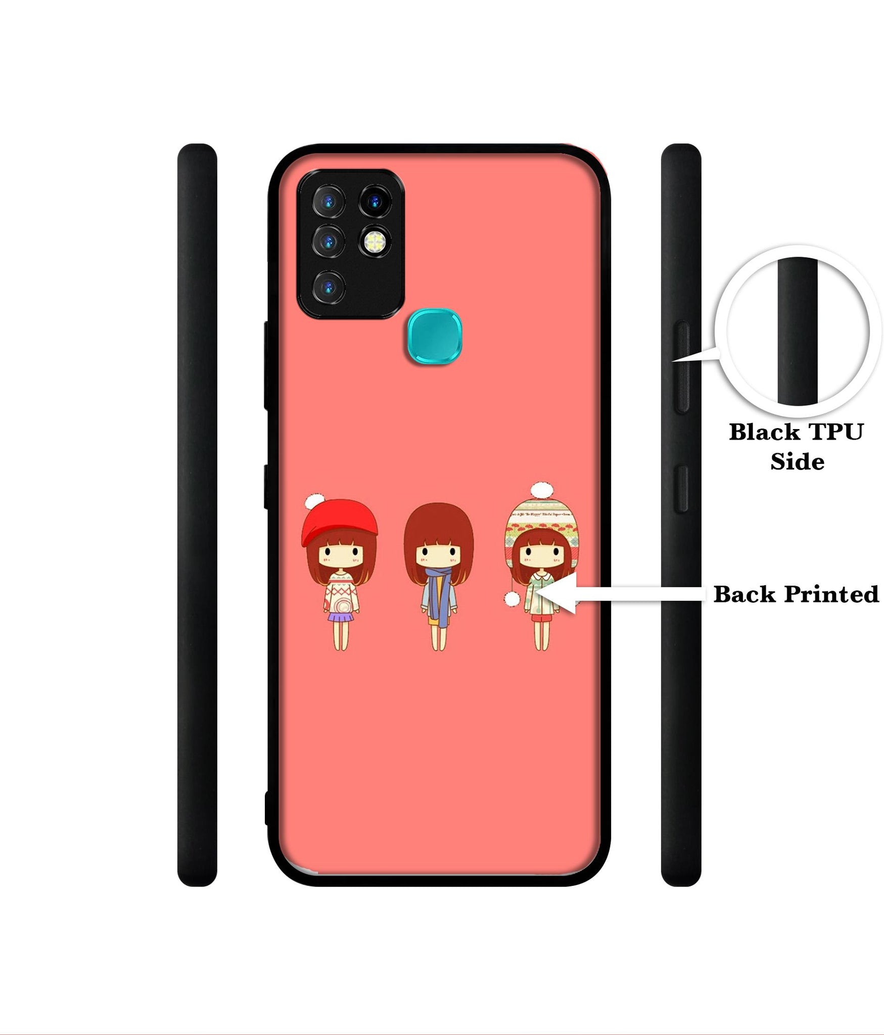 Cute Girls Designer 2D Printed Back Case Cover for Infinix Hot 10 4G