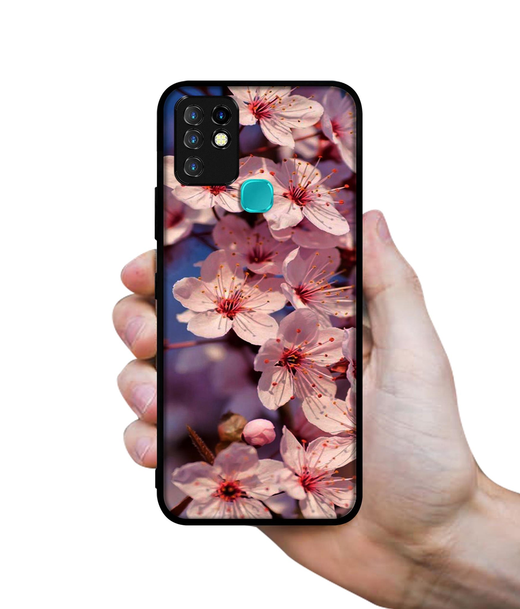 Pink Flowers Pattern Designer 2D Printed Back Case Cover for Infinix Hot 10 4G