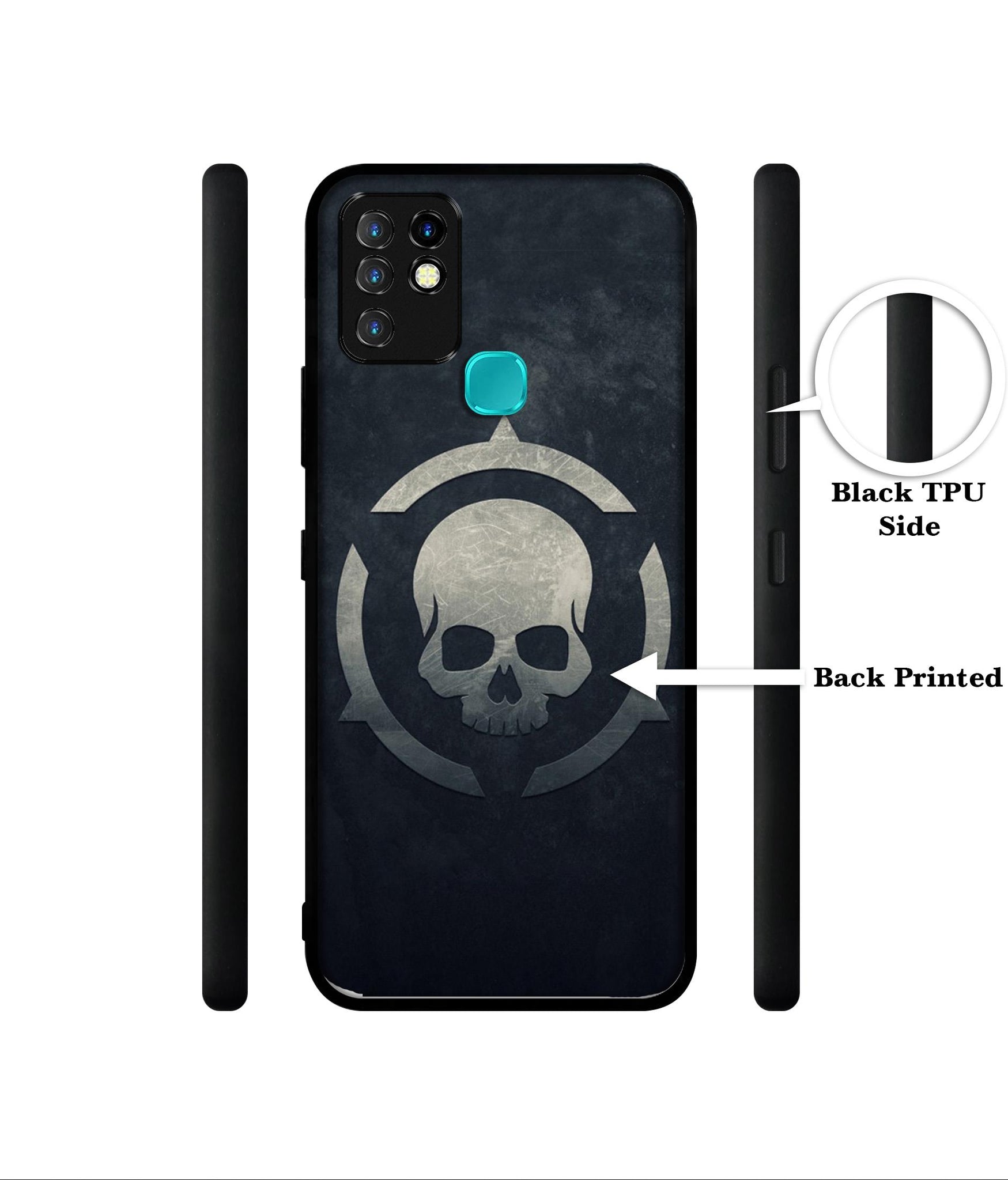Skull Pattern Print Designer 2D Printed Back Case Cover for Infinix Hot 10 4G