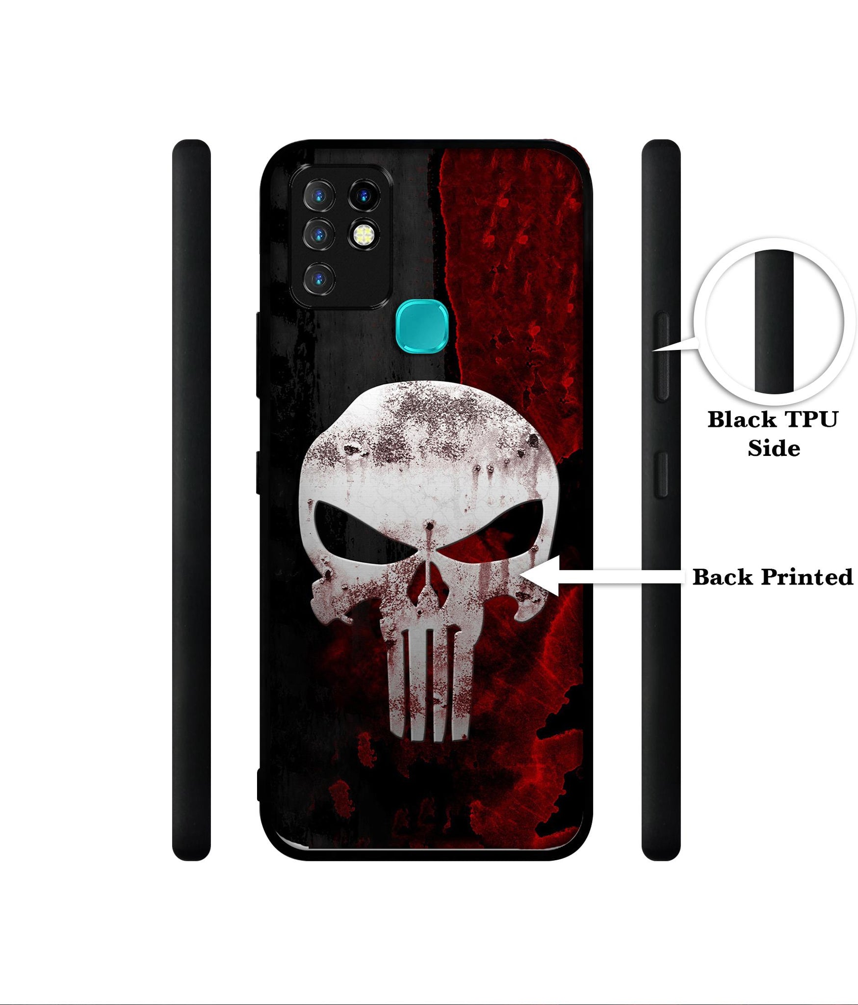 Punisher Skull Designer 2D Printed Back Case Cover for Infinix Hot 10 4G