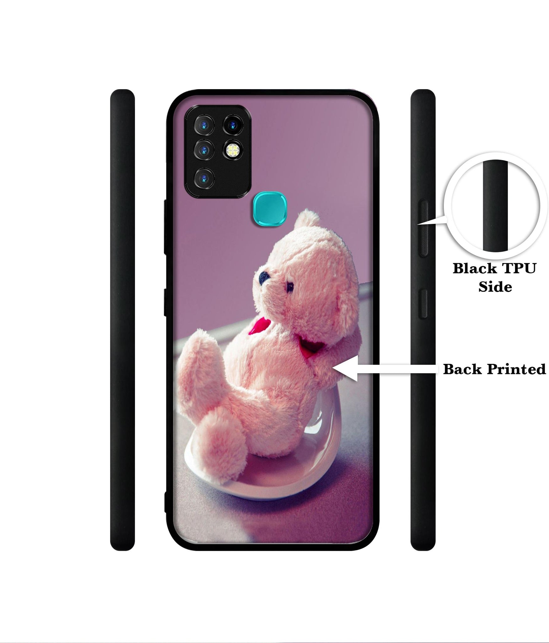 Cute Teddy Bear Designer 2D Printed Back Case Cover for Infinix Hot 10 4G