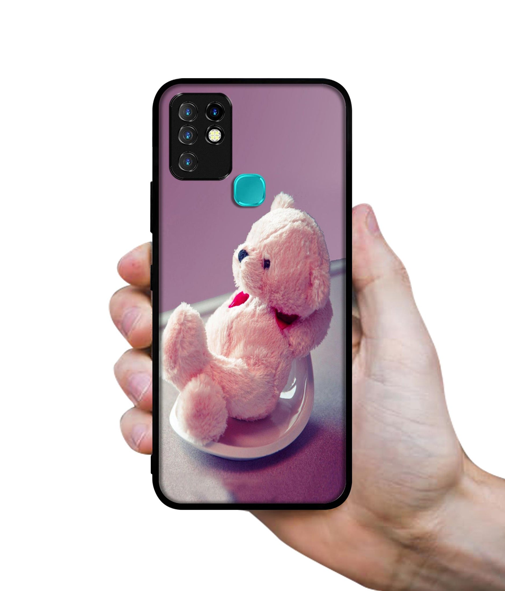 Cute Teddy Bear Designer 2D Printed Back Case Cover for Infinix Hot 10 4G