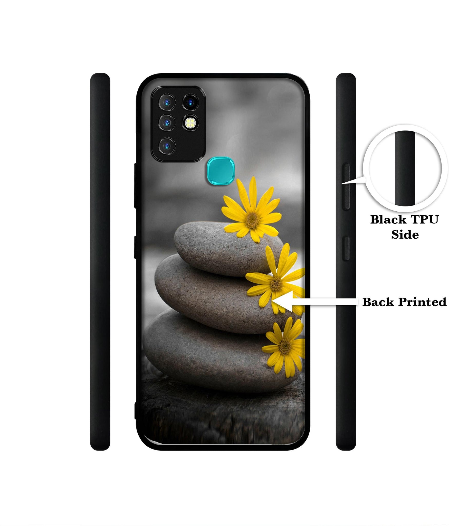 Stones And Flower Designer 2D Printed Back Case Cover for Infinix Hot 10 4G