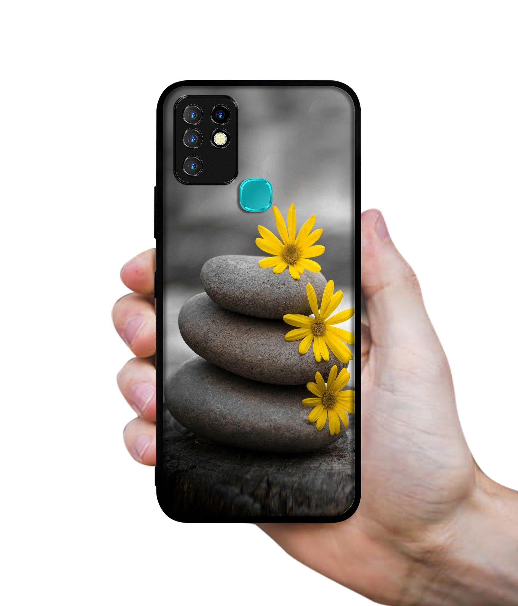 Stones And Flower Designer 2D Printed Back Case Cover for Infinix Hot 10 4G