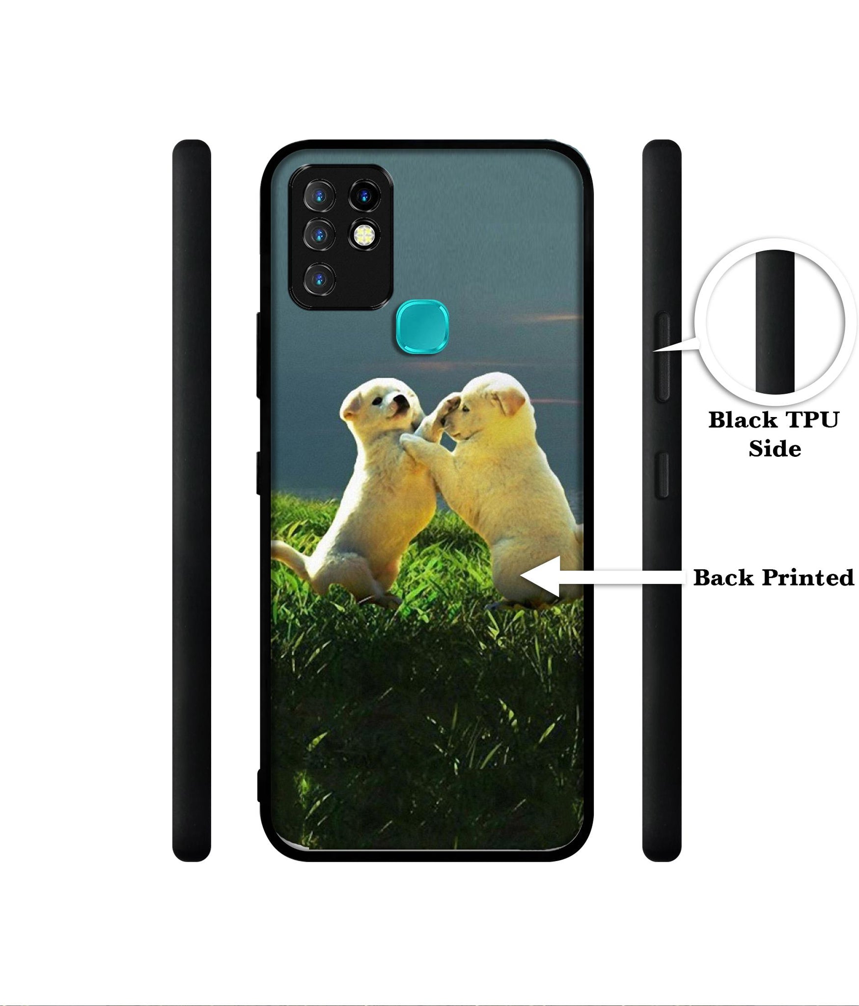 Puppy Couple Sunset Designer 2D Printed Back Case Cover for Infinix Hot 10 4G