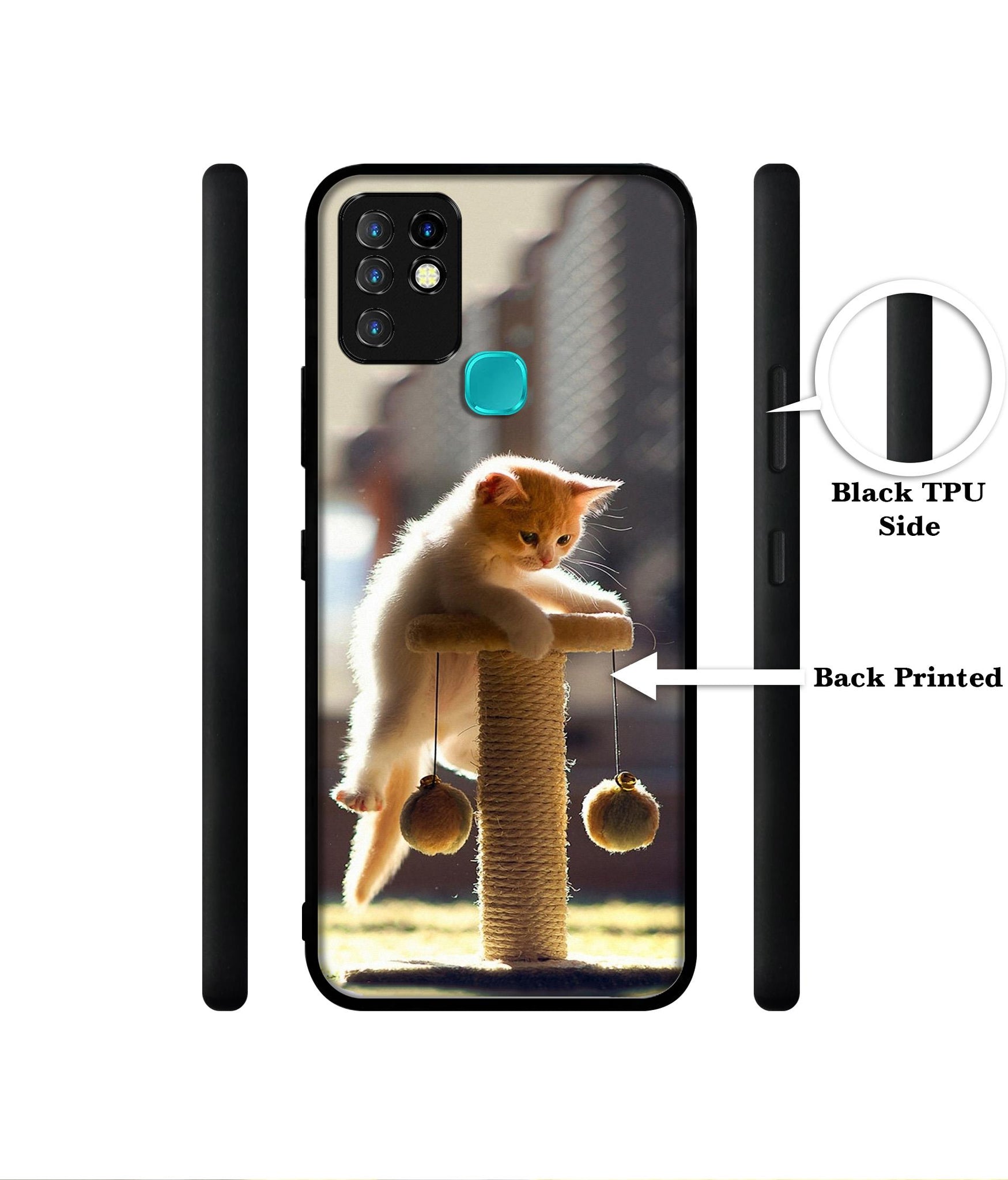 Cat Climbing Designer 2D Printed Back Case Cover for Infinix Hot 10 4G