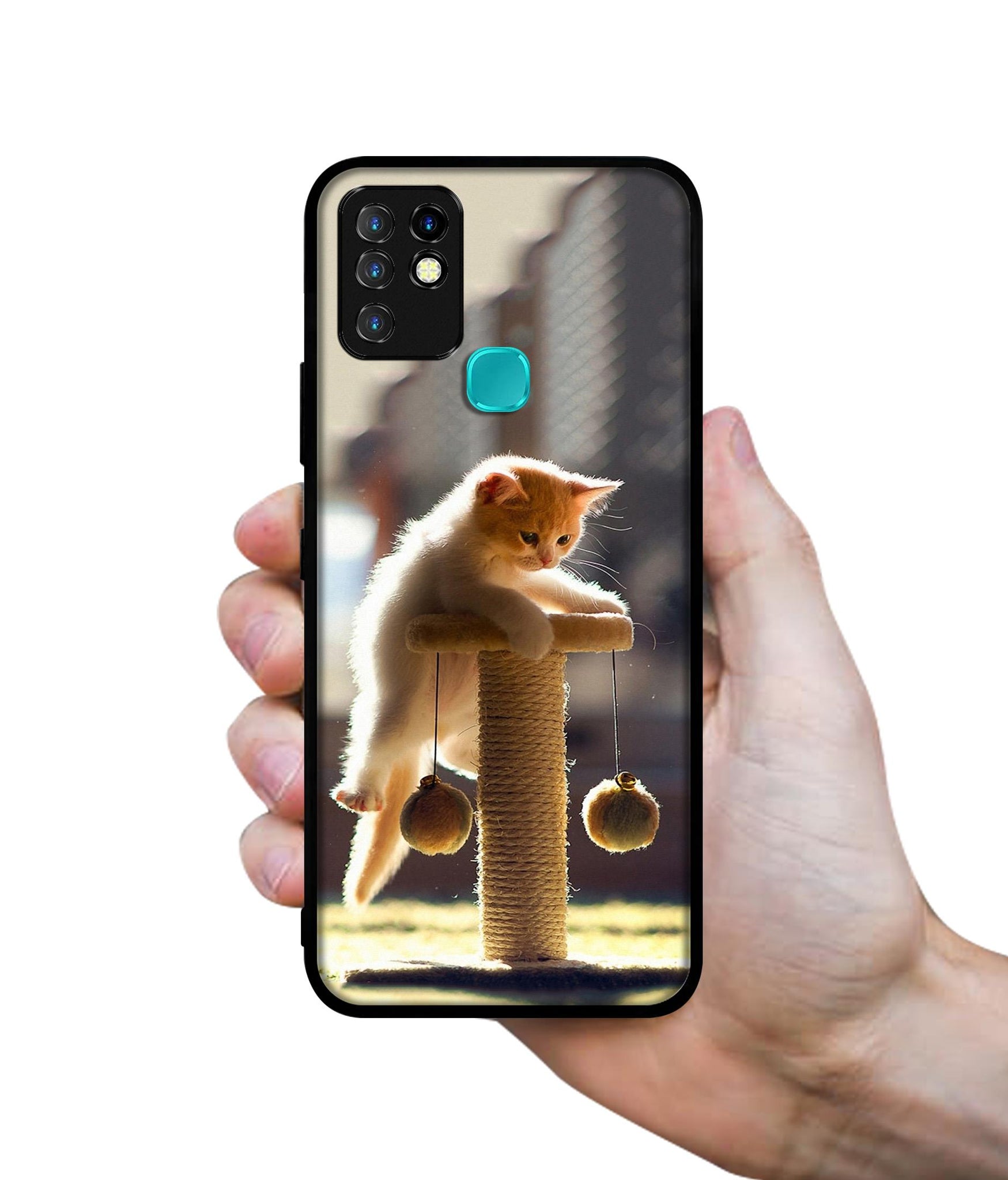 Cat Climbing Designer 2D Printed Back Case Cover for Infinix Hot 10 4G