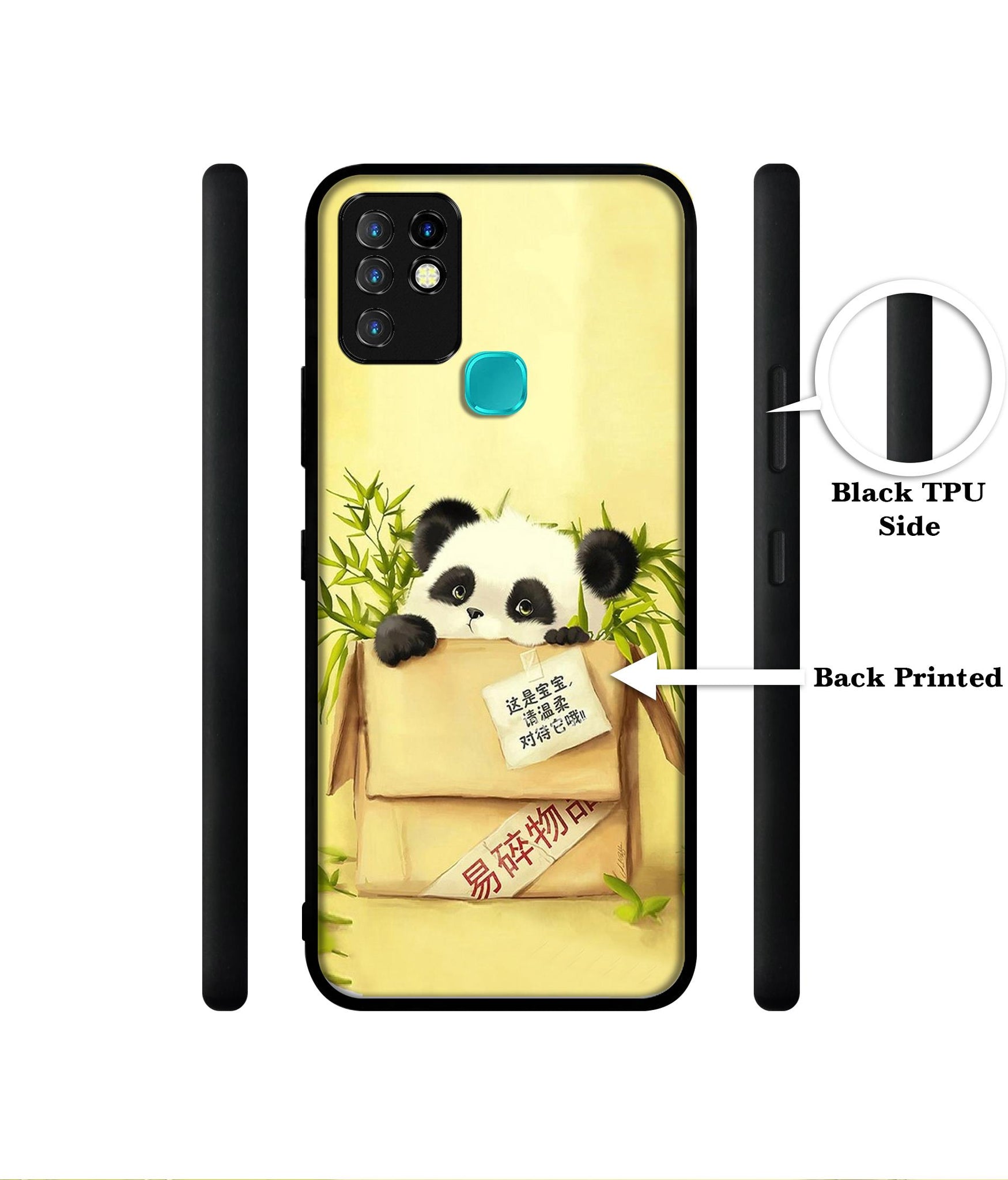 Panda In Box Designer 2D Printed Back Case Cover for Infinix Hot 10 4G