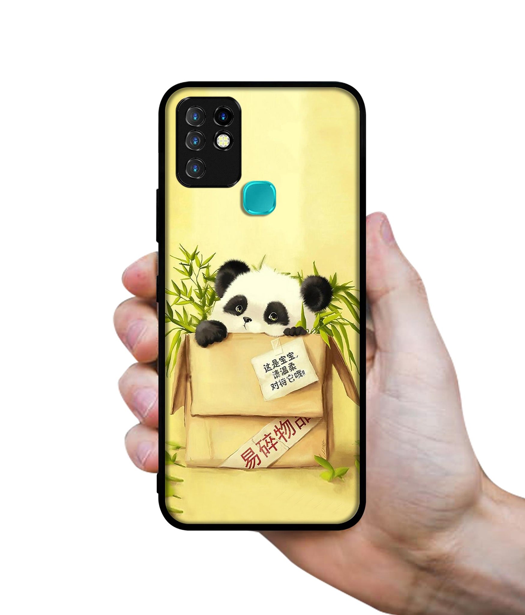 Panda In Box Designer 2D Printed Back Case Cover for Infinix Hot 10 4G