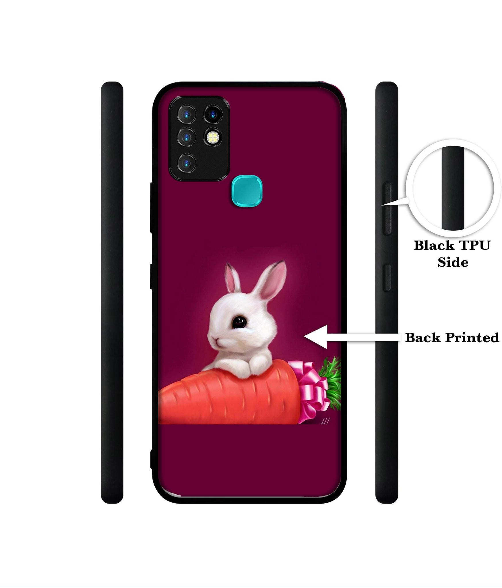Bunny With Carrot Designer 2D Printed Back Case Cover for Infinix Hot 10 4G