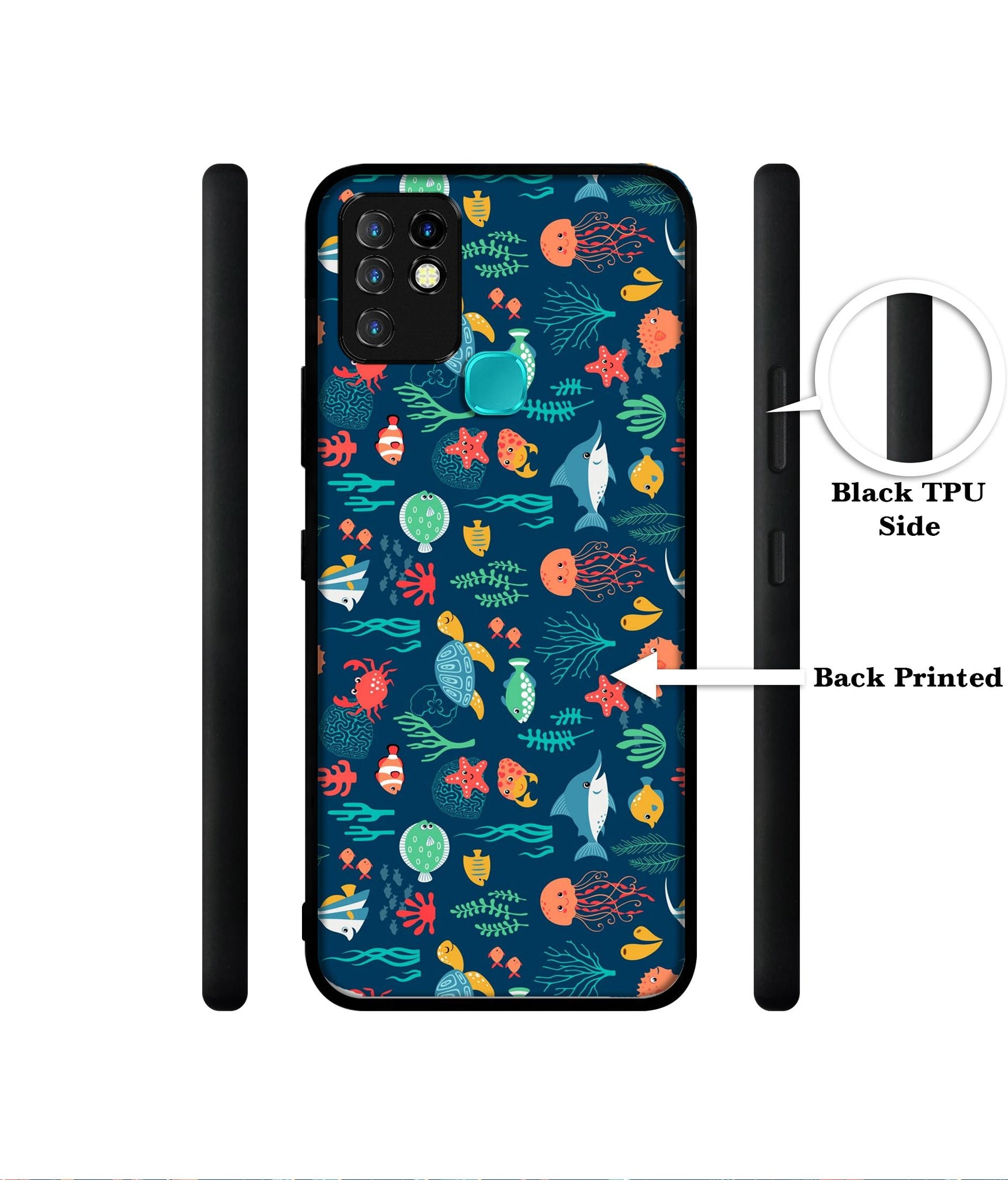 Aquarium Texture Designer 2D Printed Back Case Cover for Infinix Hot 10 4G