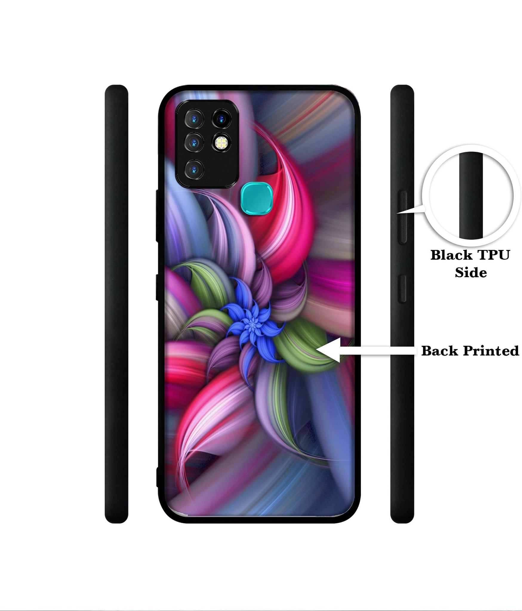 Colorful Flower Designer 2D Printed Back Case Cover for Infinix Hot 10 4G