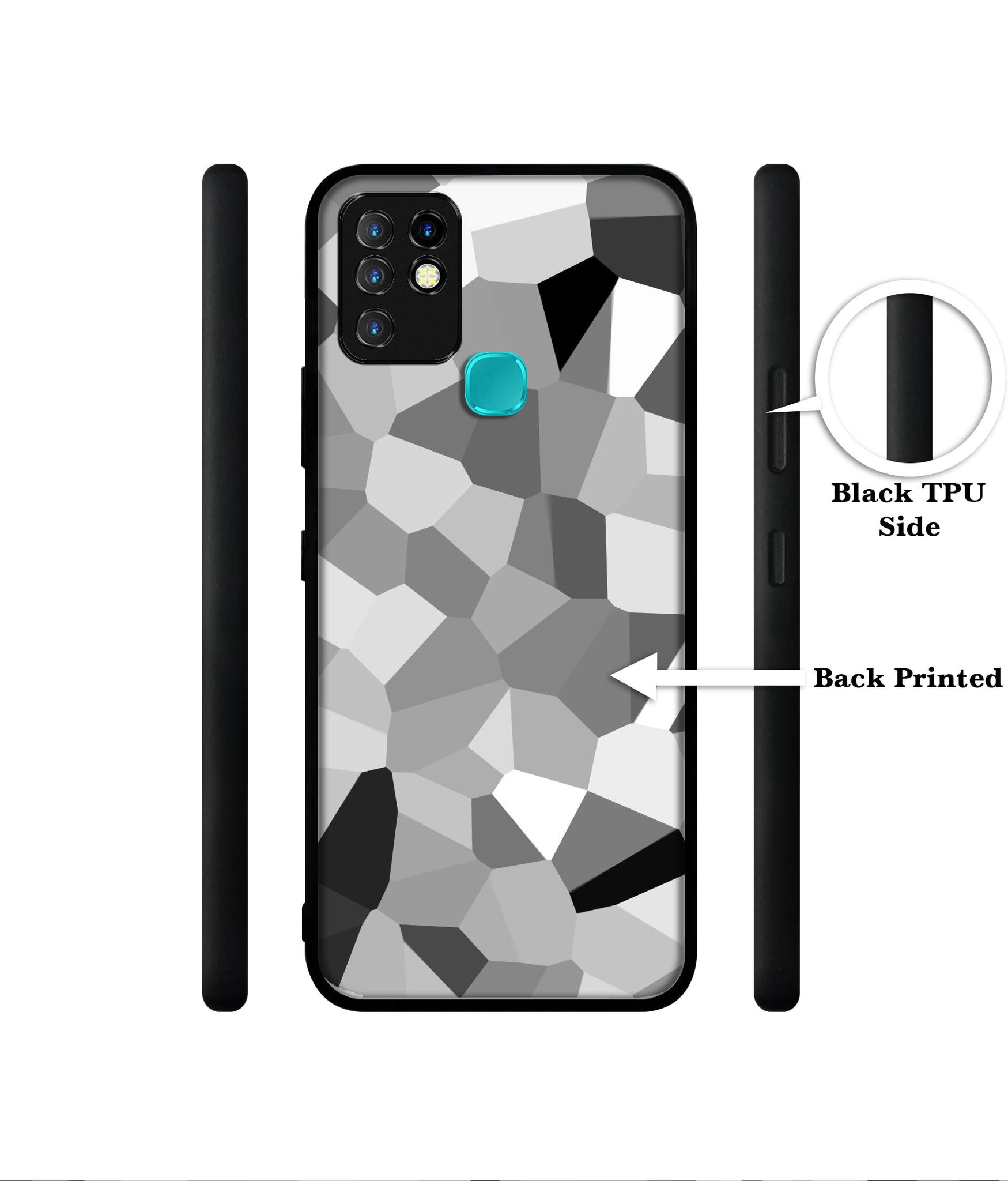 Black & White Mathematical Shape Designer 2D Printed Back Case Cover for Infinix Hot 10 4G