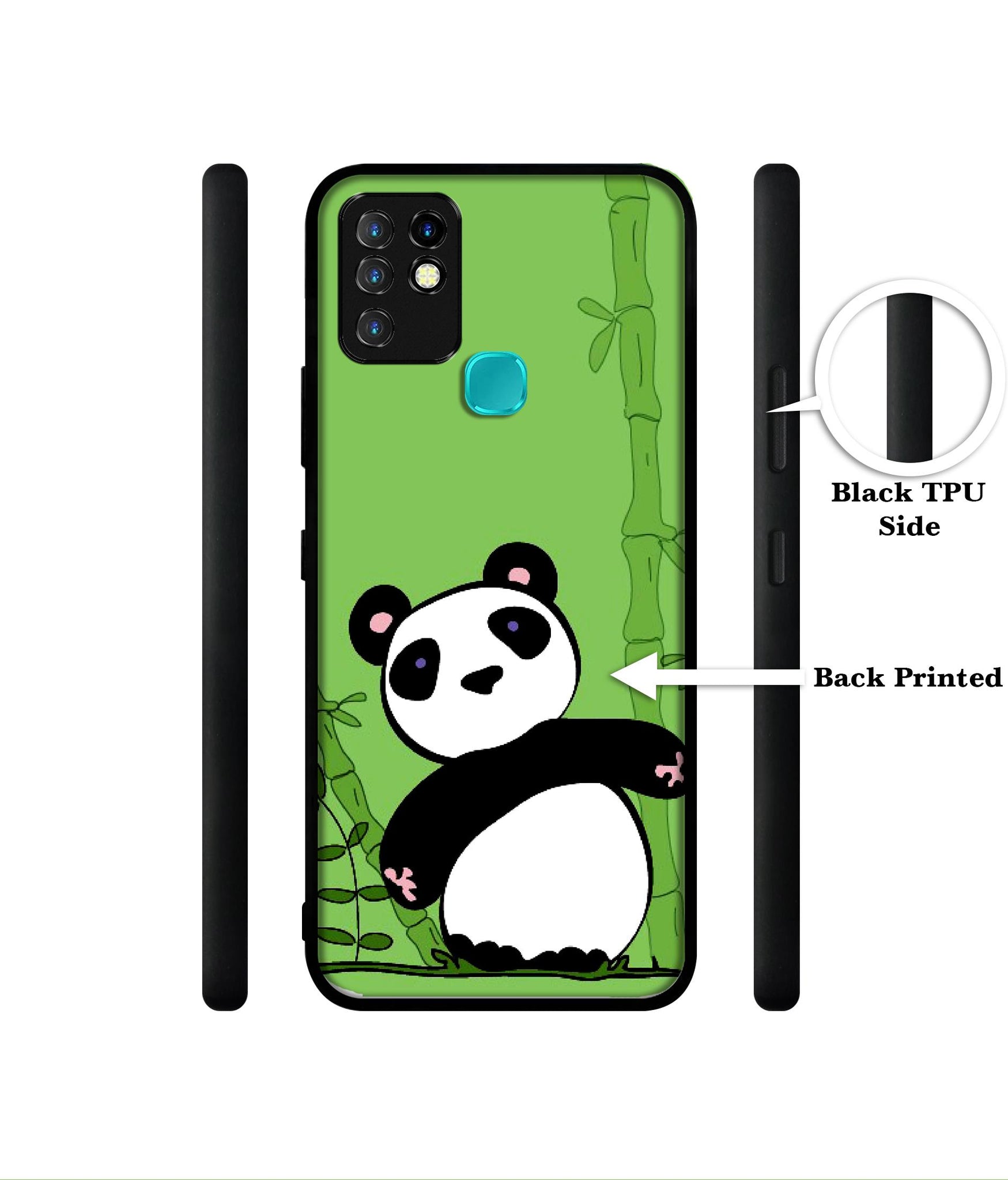 Panda with Bamboo Designer 2D Printed Back Case Cover for Infinix Hot 10 4G