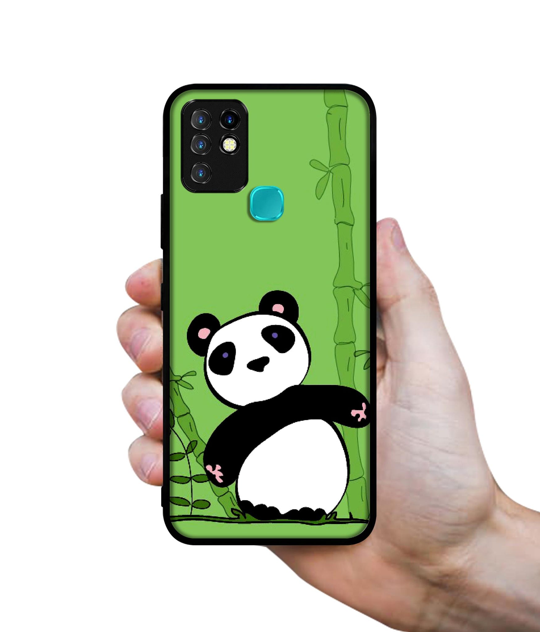Panda with Bamboo Designer 2D Printed Back Case Cover for Infinix Hot 10 4G