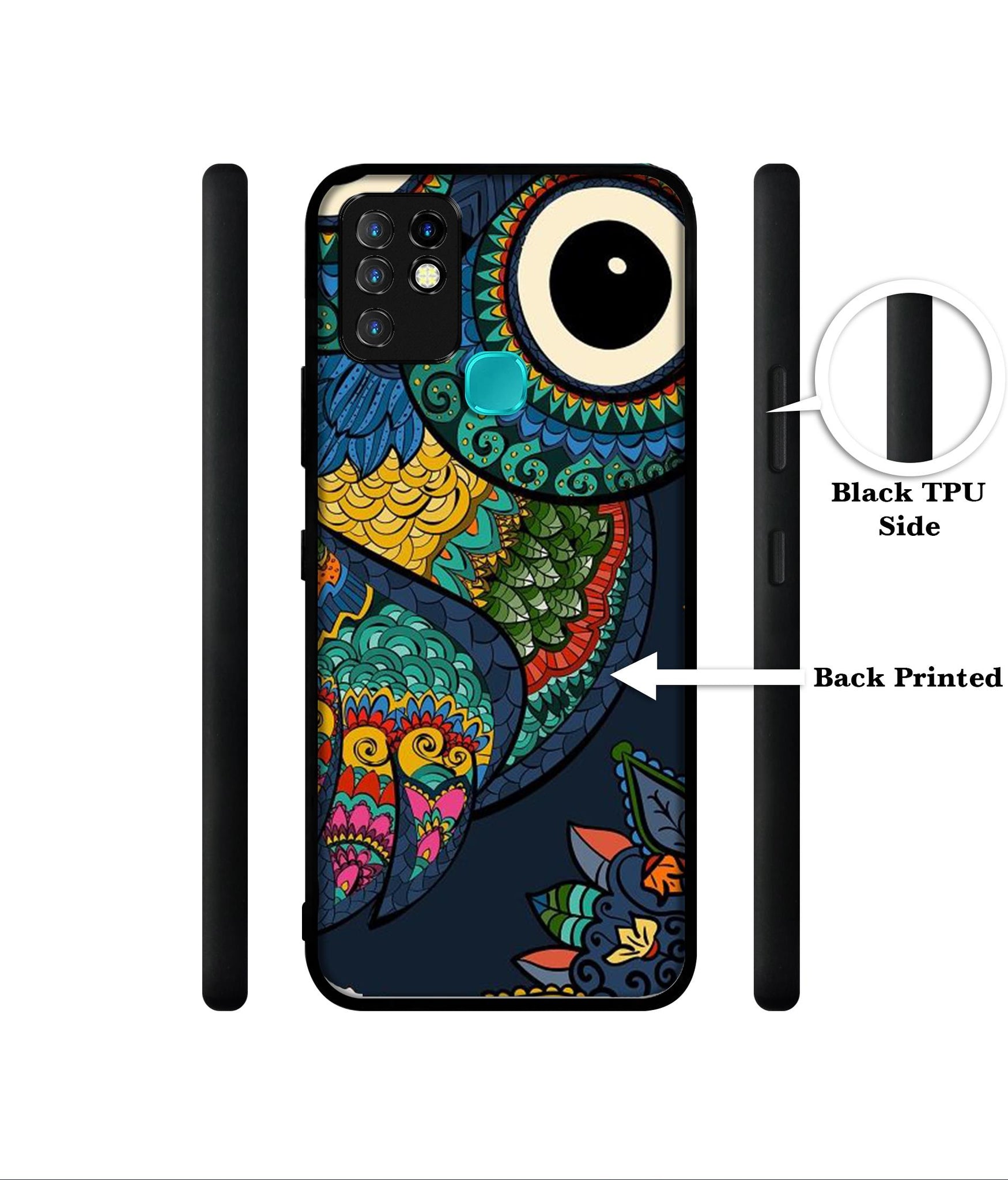 Owl Illustration Designer 2D Printed Back Case Cover for Infinix Hot 10 4G