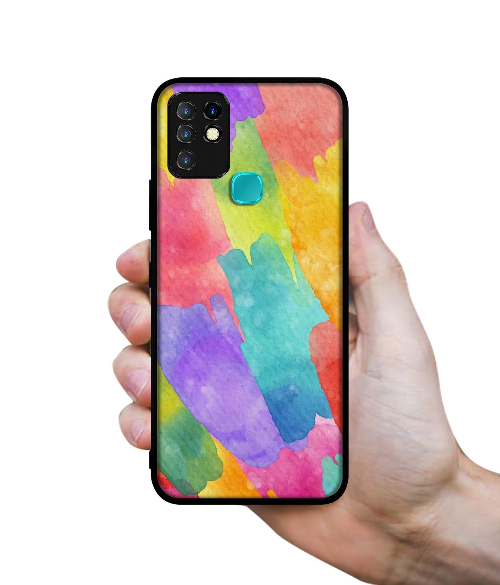 Water Paint Colorful Abstract Designer 2D Printed Back Case Cover for Infinix Hot 10 4G