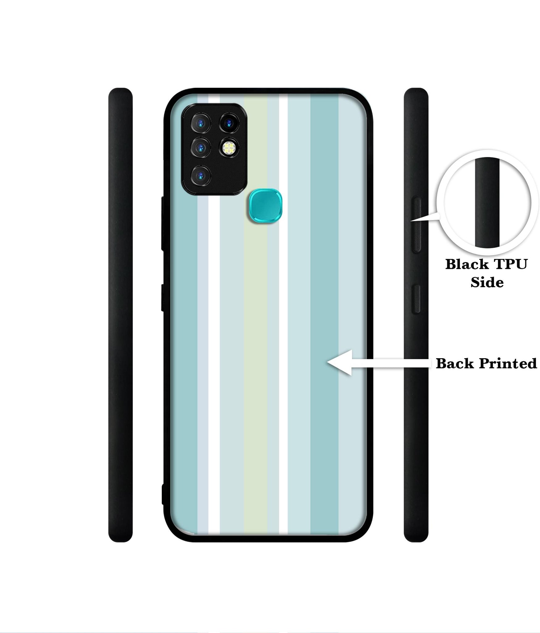 Light Green Stripes Designer 2D Printed Back Case Cover for Infinix Hot 10 4G