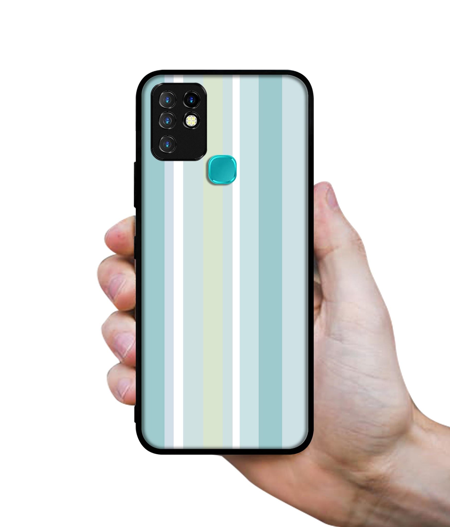 Light Green Stripes Designer 2D Printed Back Case Cover for Infinix Hot 10 4G