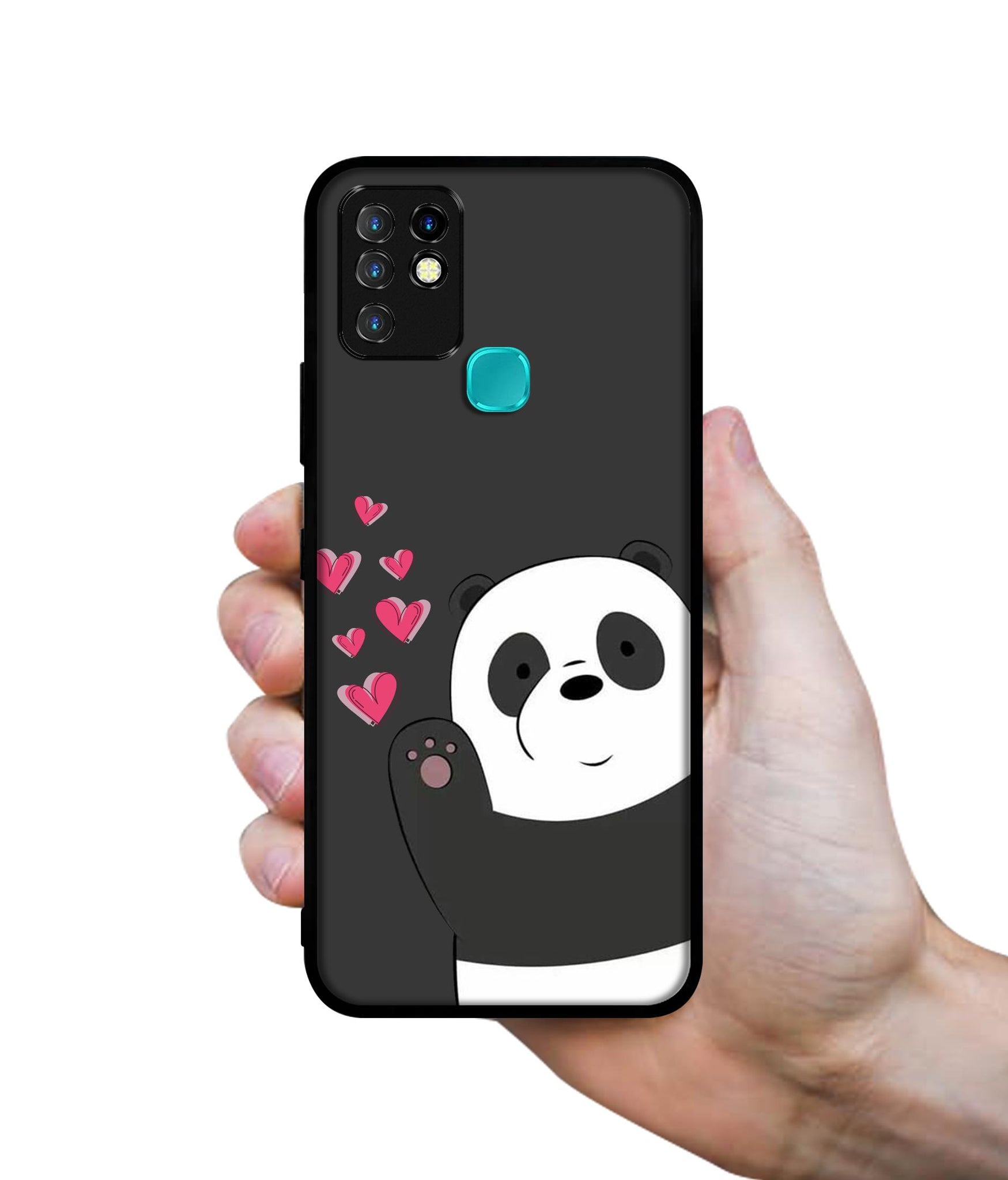 Love Panda Designer 2D Printed Back Case Cover for Infinix Hot 10 4G