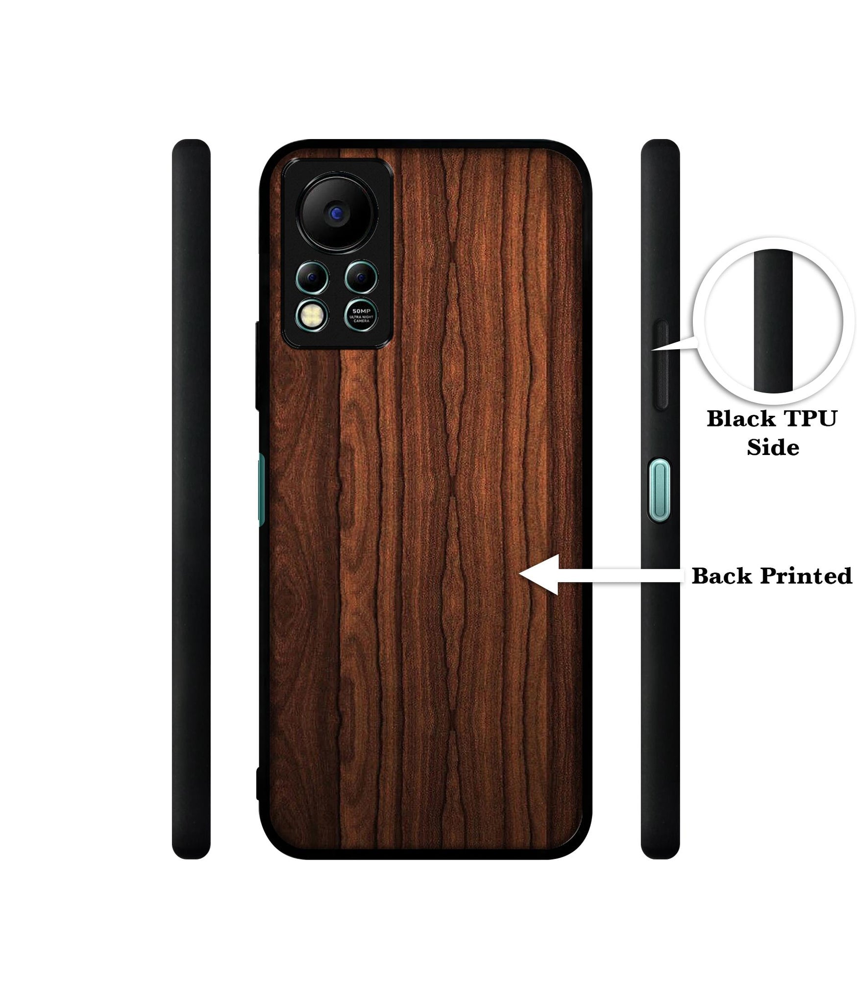 Brown Wooden Texture Designer 2D Printed Back Case Cover for Infinix Hot 11S 4G