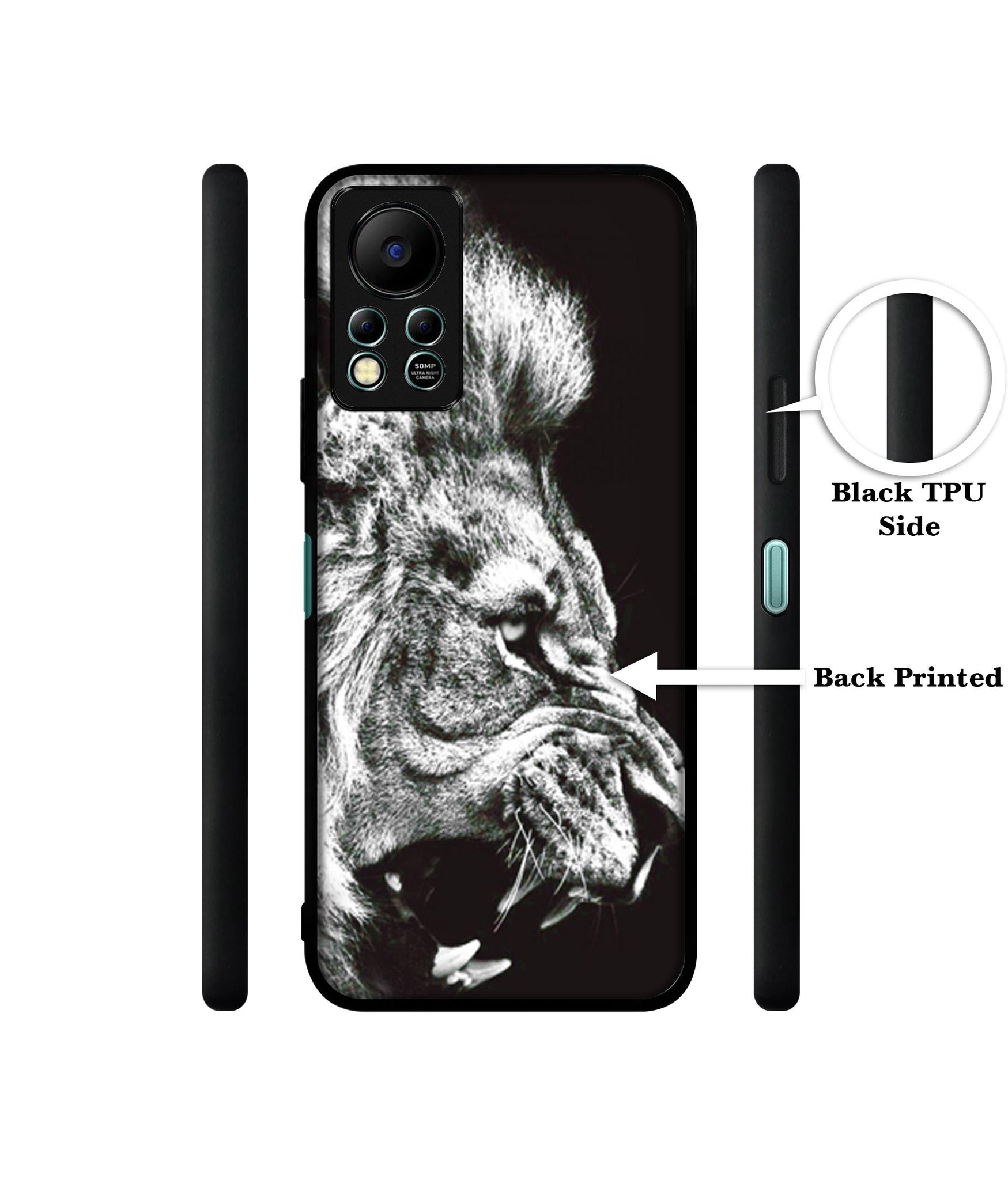 Angry Lion Designer 2D Printed Back Case Cover for Infinix Hot 11S 4G