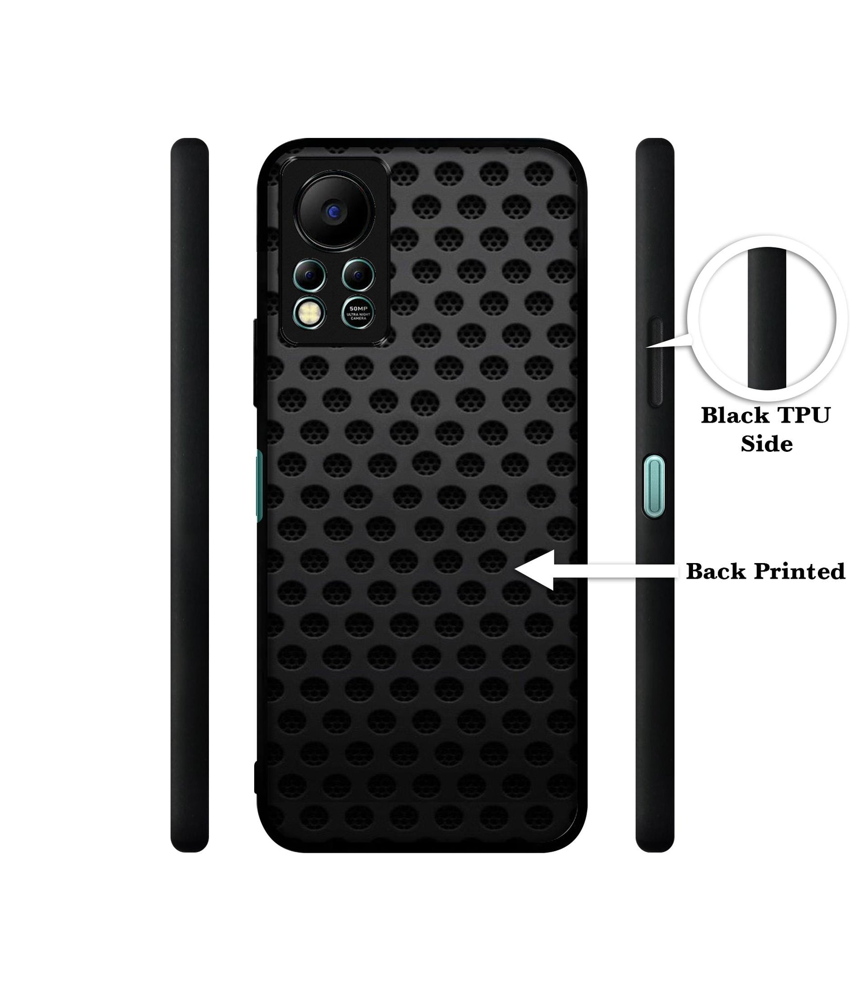 Black Circle Designer 2D Printed Back Case Cover for Infinix Hot 11S 4G