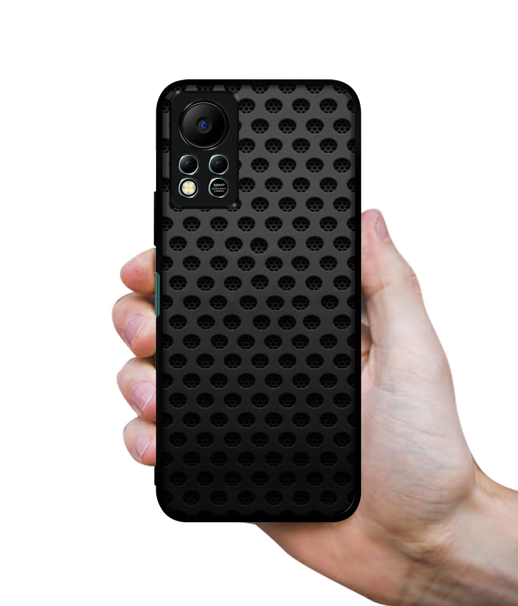 Black Circle Designer 2D Printed Back Case Cover for Infinix Hot 11S 4G