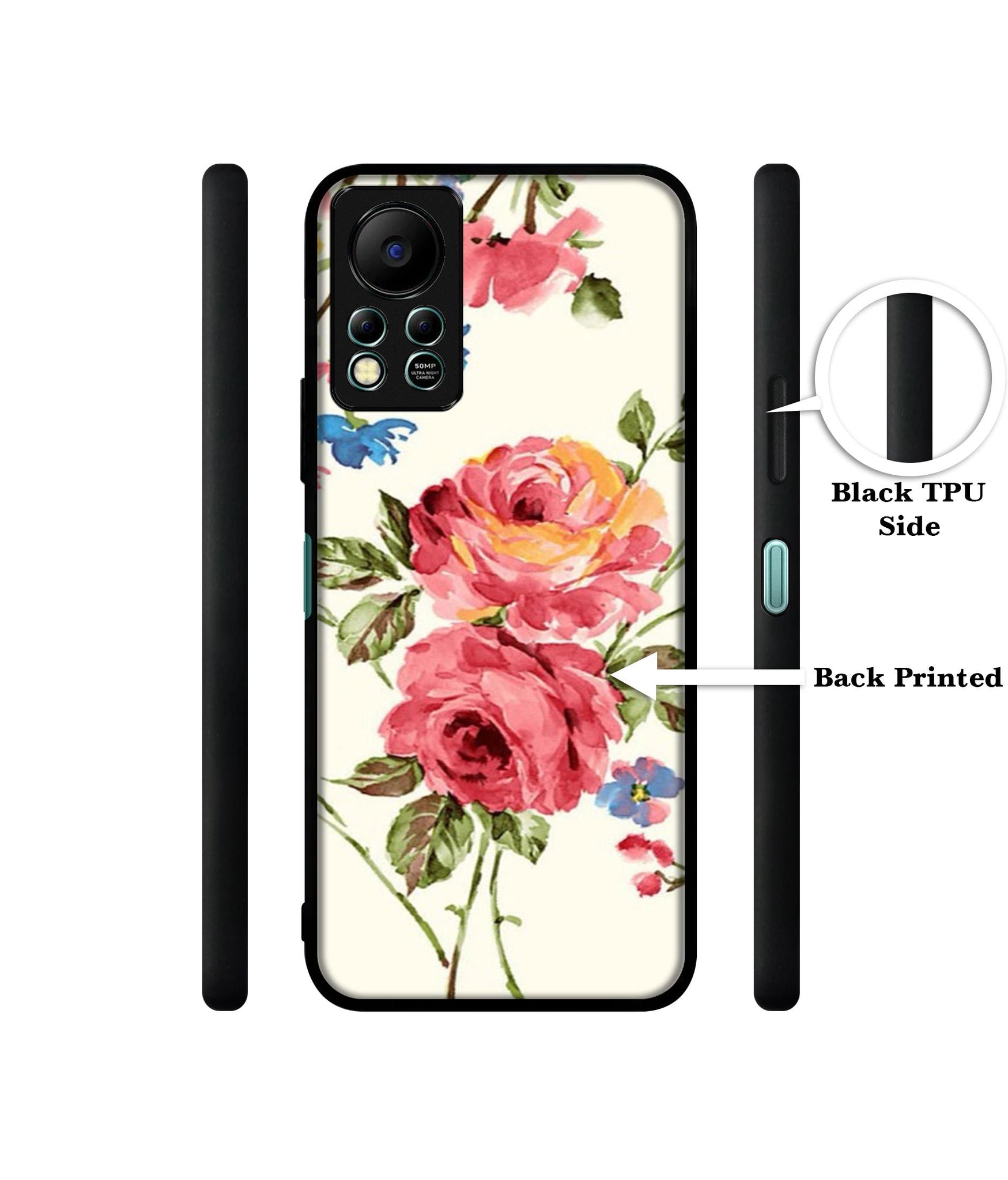 Vintage Painting Flower Designer 2D Printed Back Case Cover for Infinix Hot 11S 4G