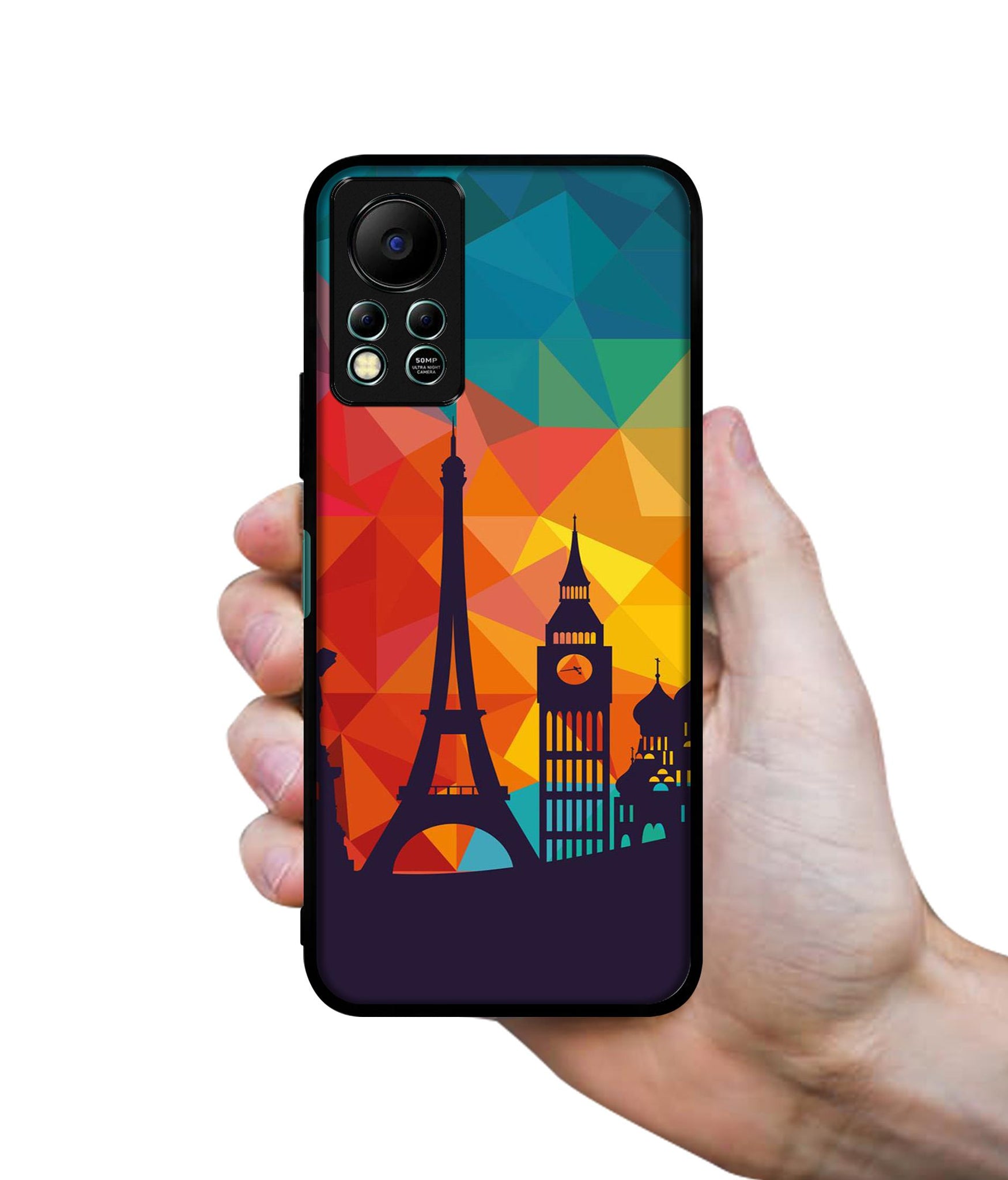 Colored Paris Designer 2D Printed Back Case Cover for Infinix Hot 11S 4G