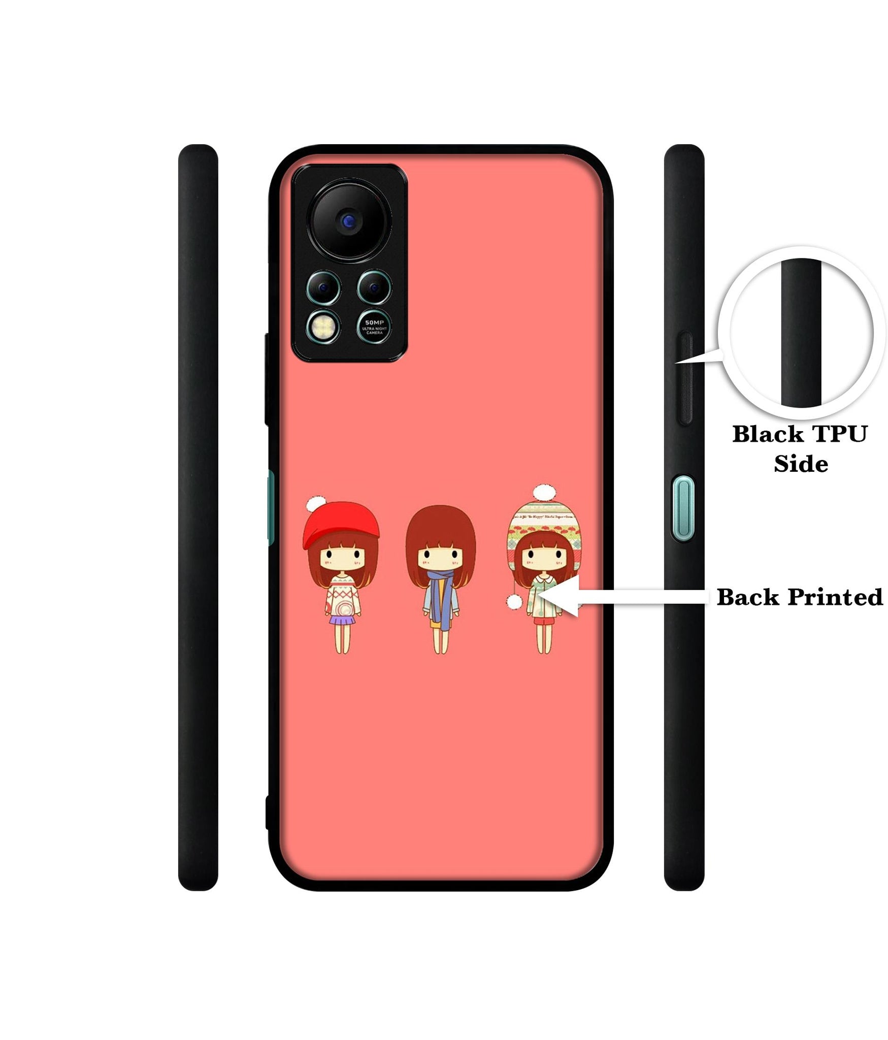 Cute Girls Designer 2D Printed Back Case Cover for Infinix Hot 11S 4G