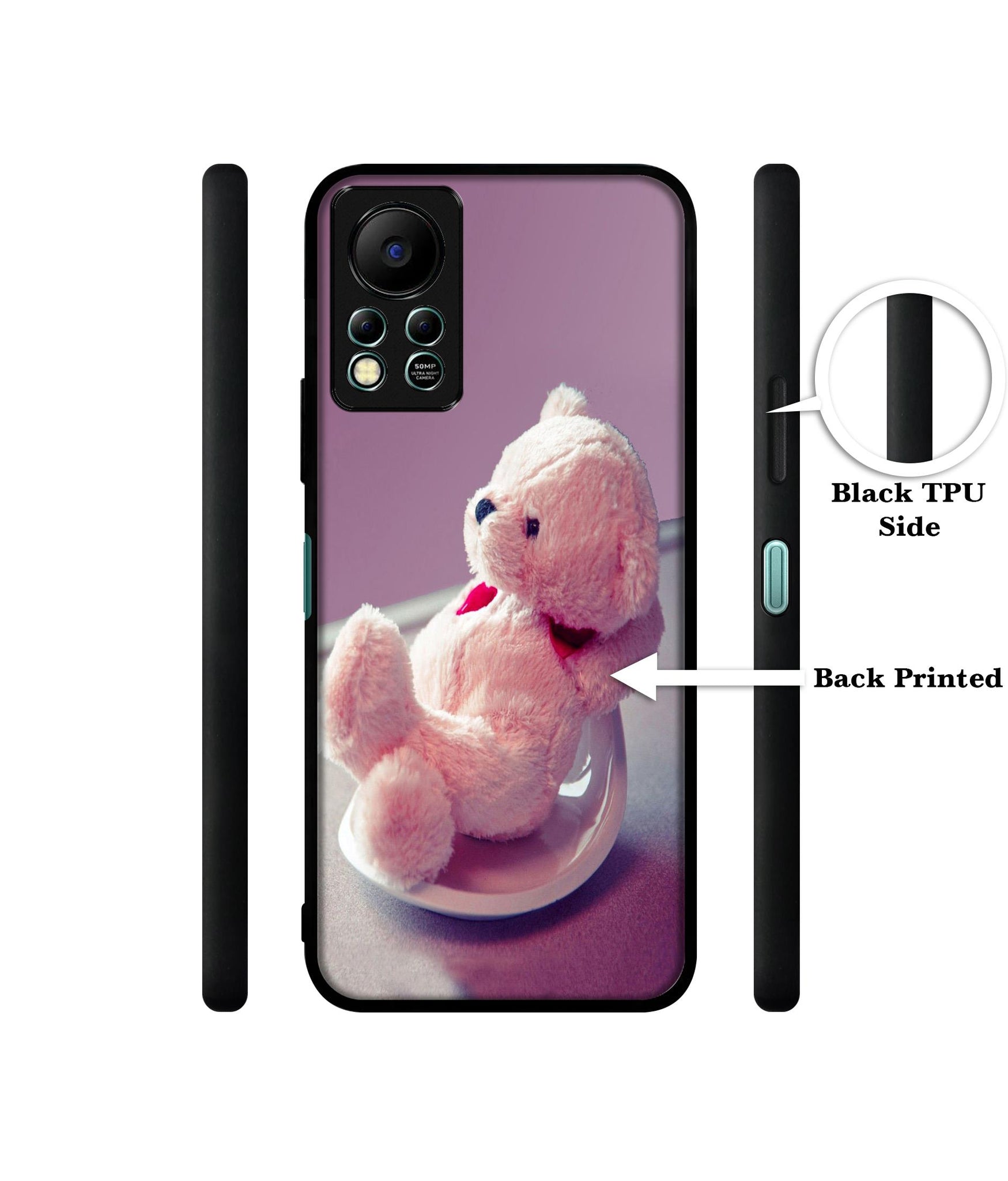 Cute Teddy Bear Designer 2D Printed Back Case Cover for Infinix Hot 11S 4G