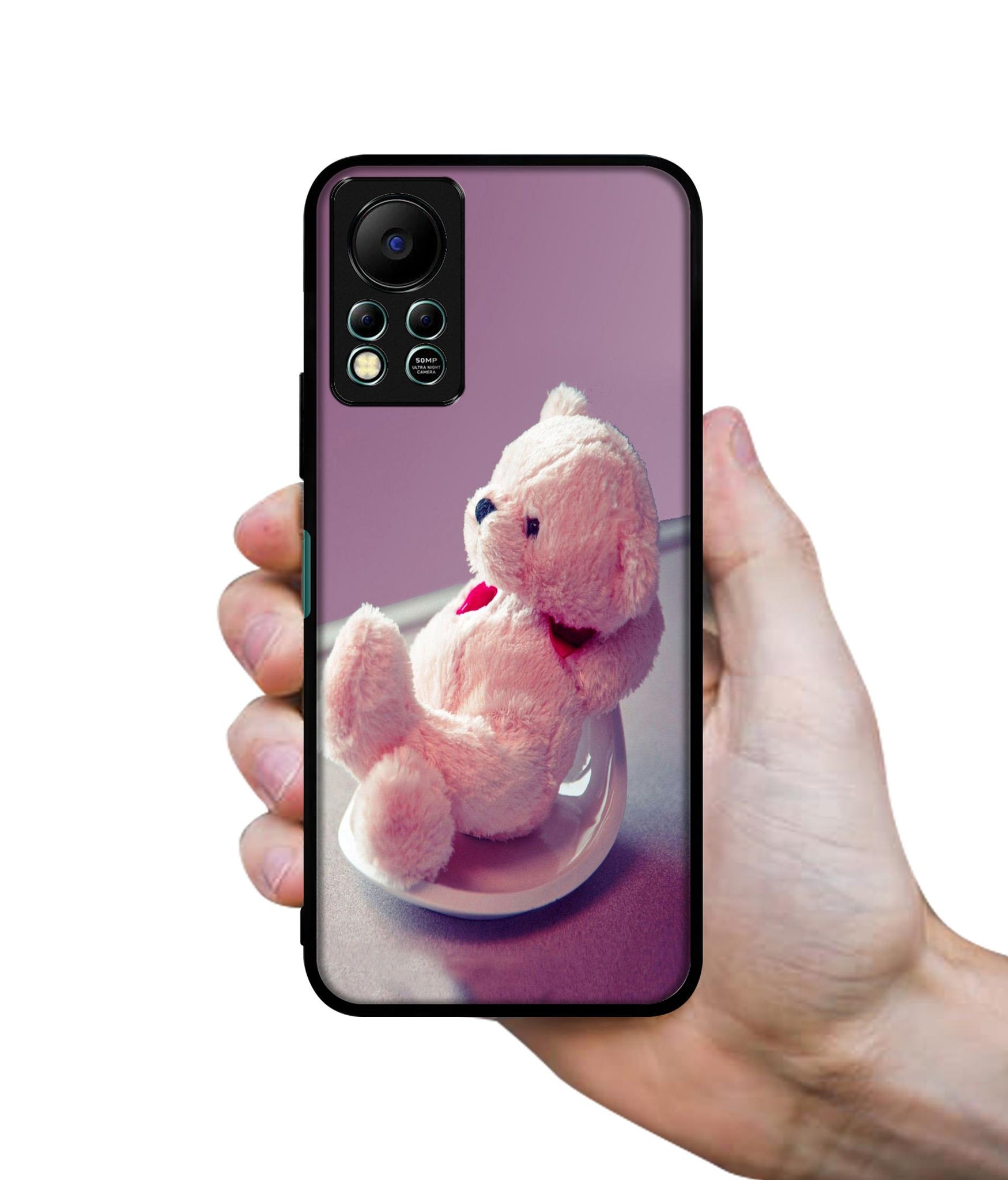Cute Teddy Bear Designer 2D Printed Back Case Cover for Infinix Hot 11S 4G