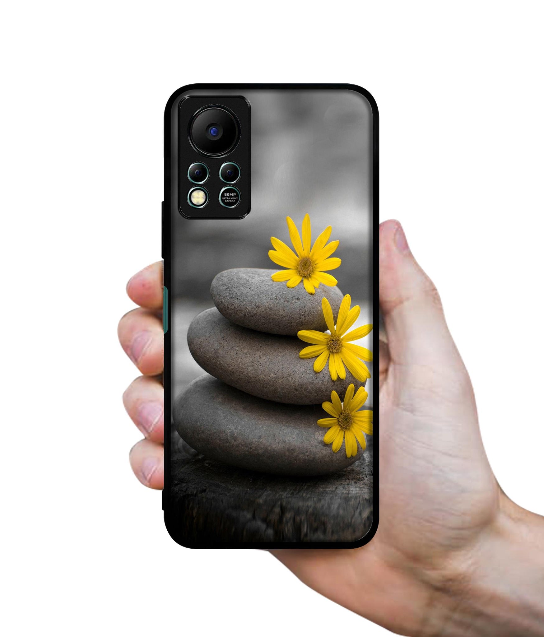 Stones And Flower Designer 2D Printed Back Case Cover for Infinix Hot 11S 4G