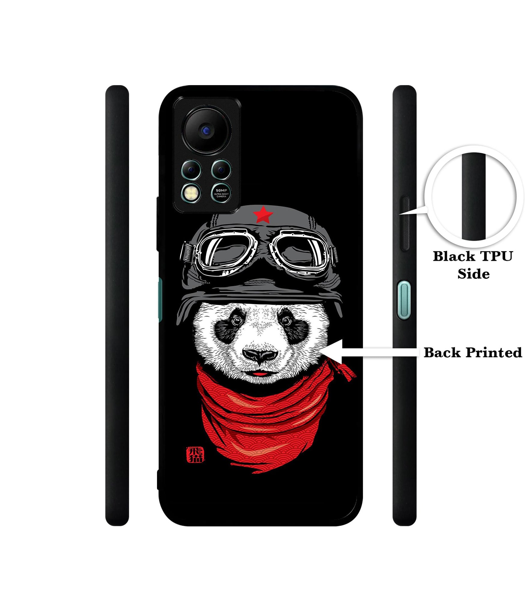Biker Panda Designer 2D Printed Back Case Cover for Infinix Hot 11S 4G