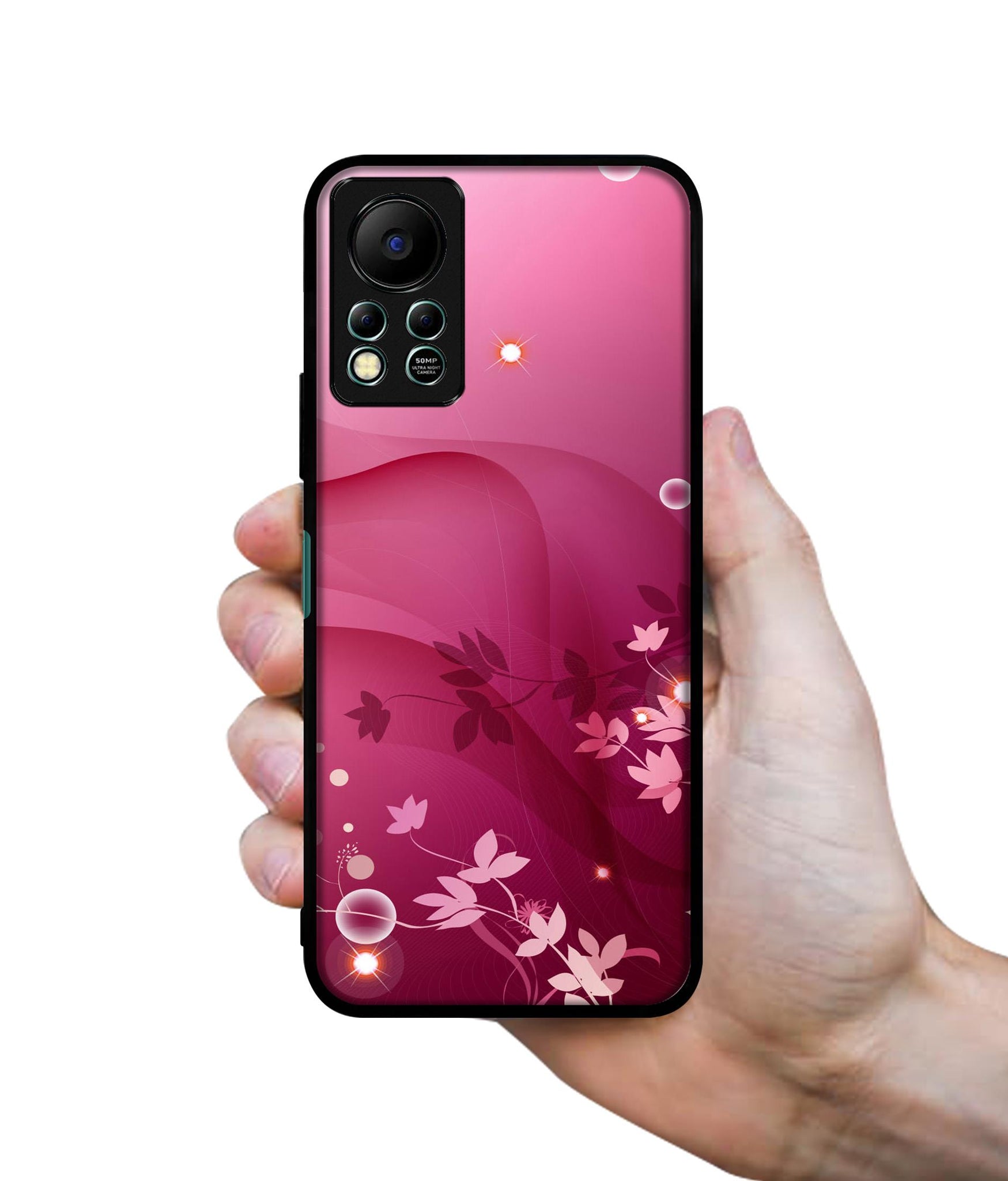 Pink Abstract Designer 2D Printed Back Case Cover for Infinix Hot 11S 4G