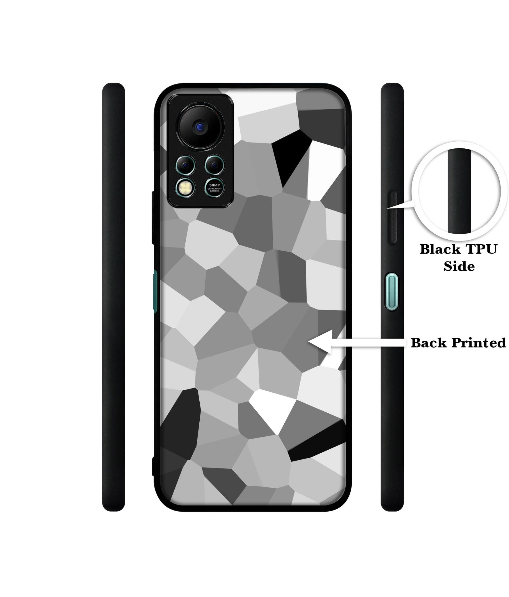 Black & White Mathematical Shape Designer 2D Printed Back Case Cover for Infinix Hot 11S 4G