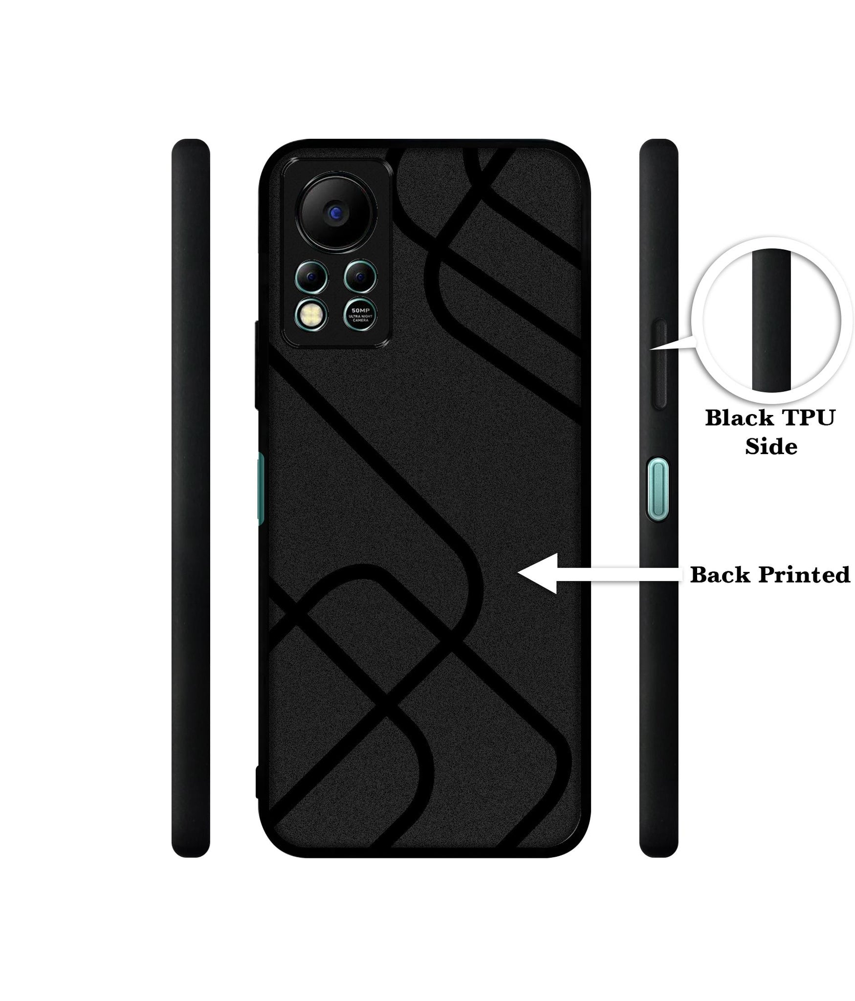 Zig-Zag Black Line Designer 2D Printed Back Case Cover for Infinix Hot 11S 4G