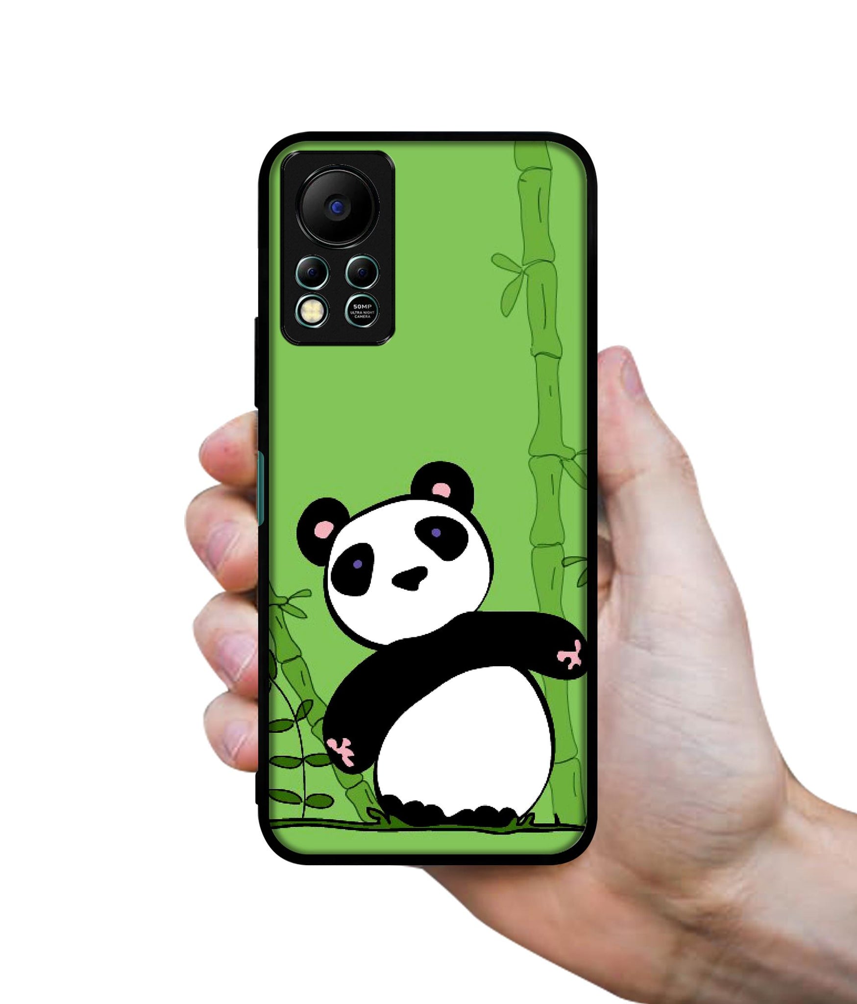 Panda with Bamboo Designer 2D Printed Back Case Cover for Infinix Hot 11S 4G