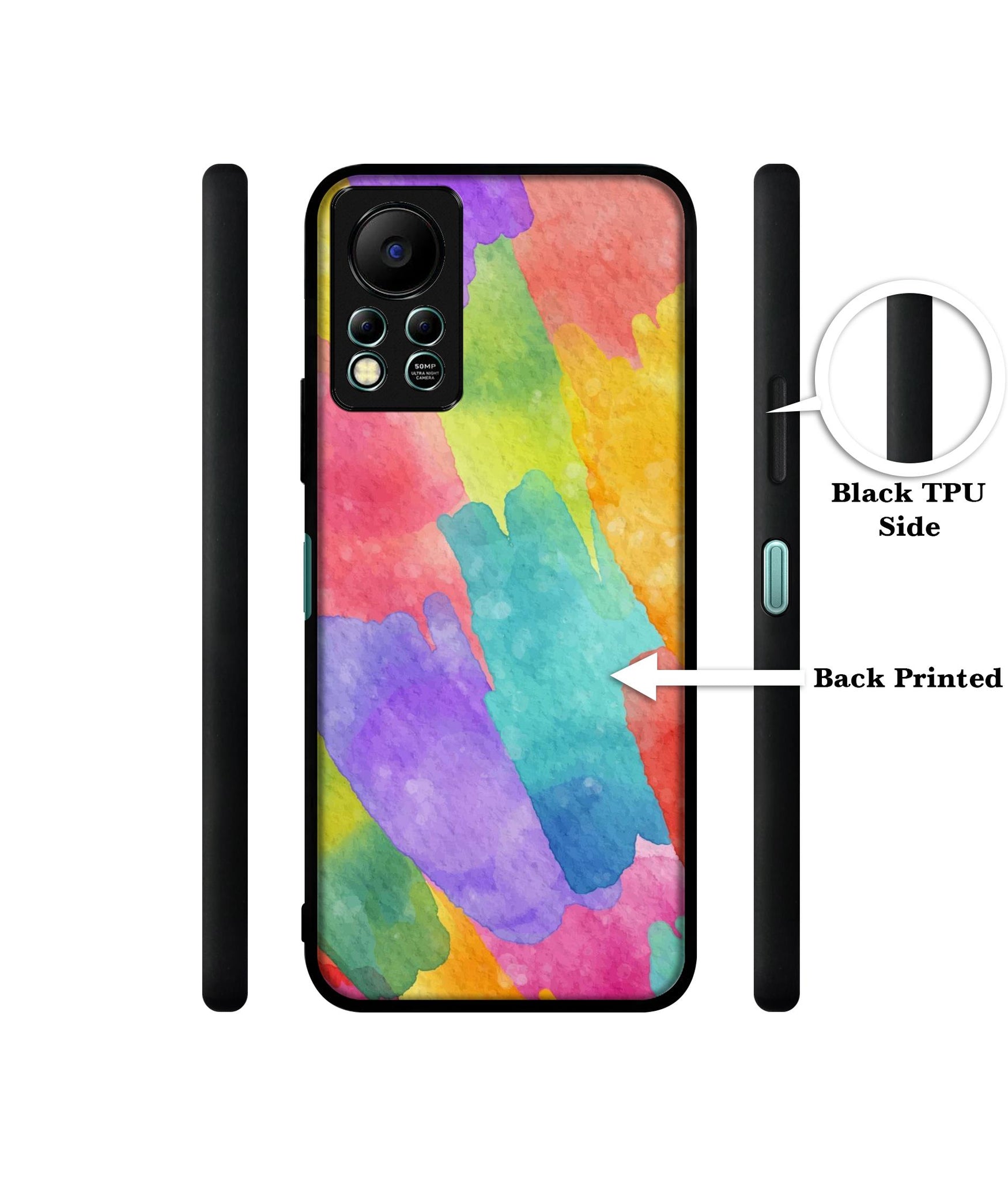 Water Paint Colorful Abstract Designer 2D Printed Back Case Cover for Infinix Hot 11S 4G